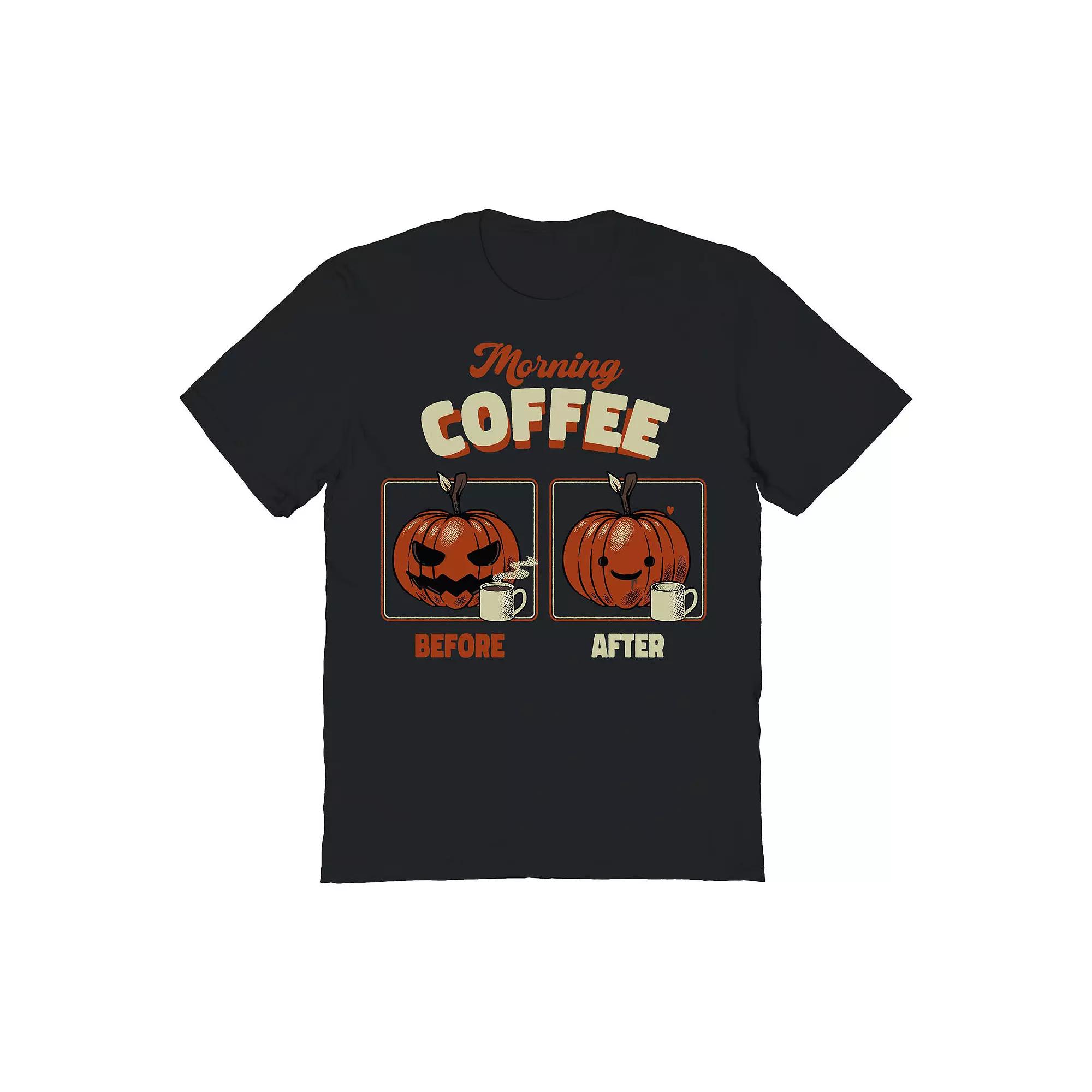 Men's COLAB89 by Threadless Morning Coffee Before And After Graphic Tee, Size: Medium, Black Product Image