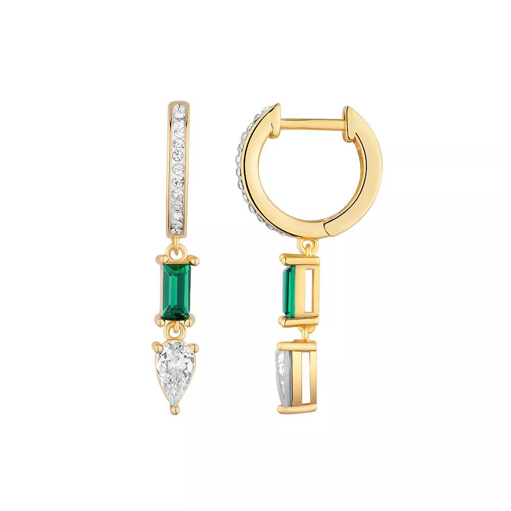 Chrystina 14k Gold Plated Crystal Drop Earrings, Women's, Gold Tone Product Image