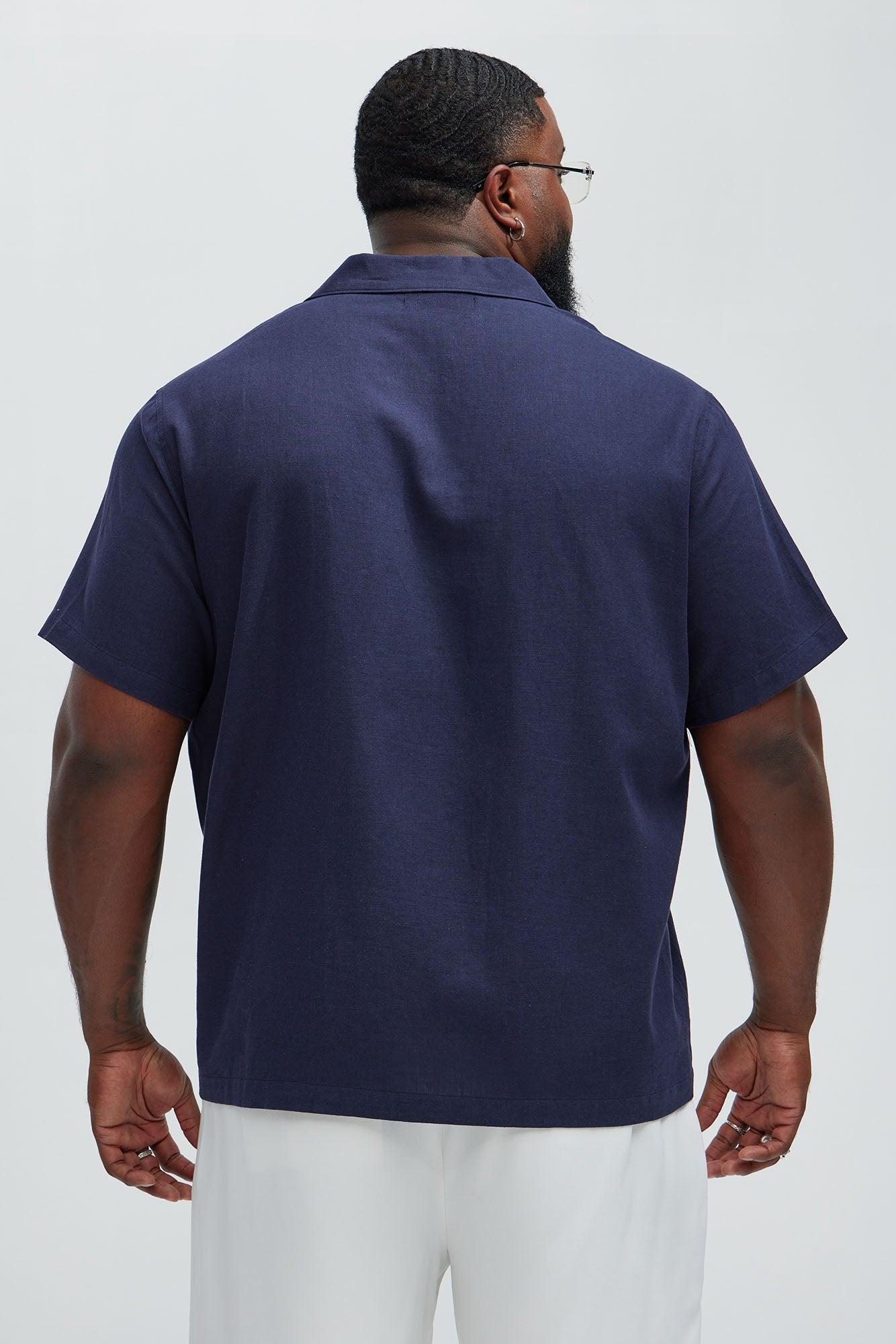 Bahamas Linen Shirt - Navy Product Image