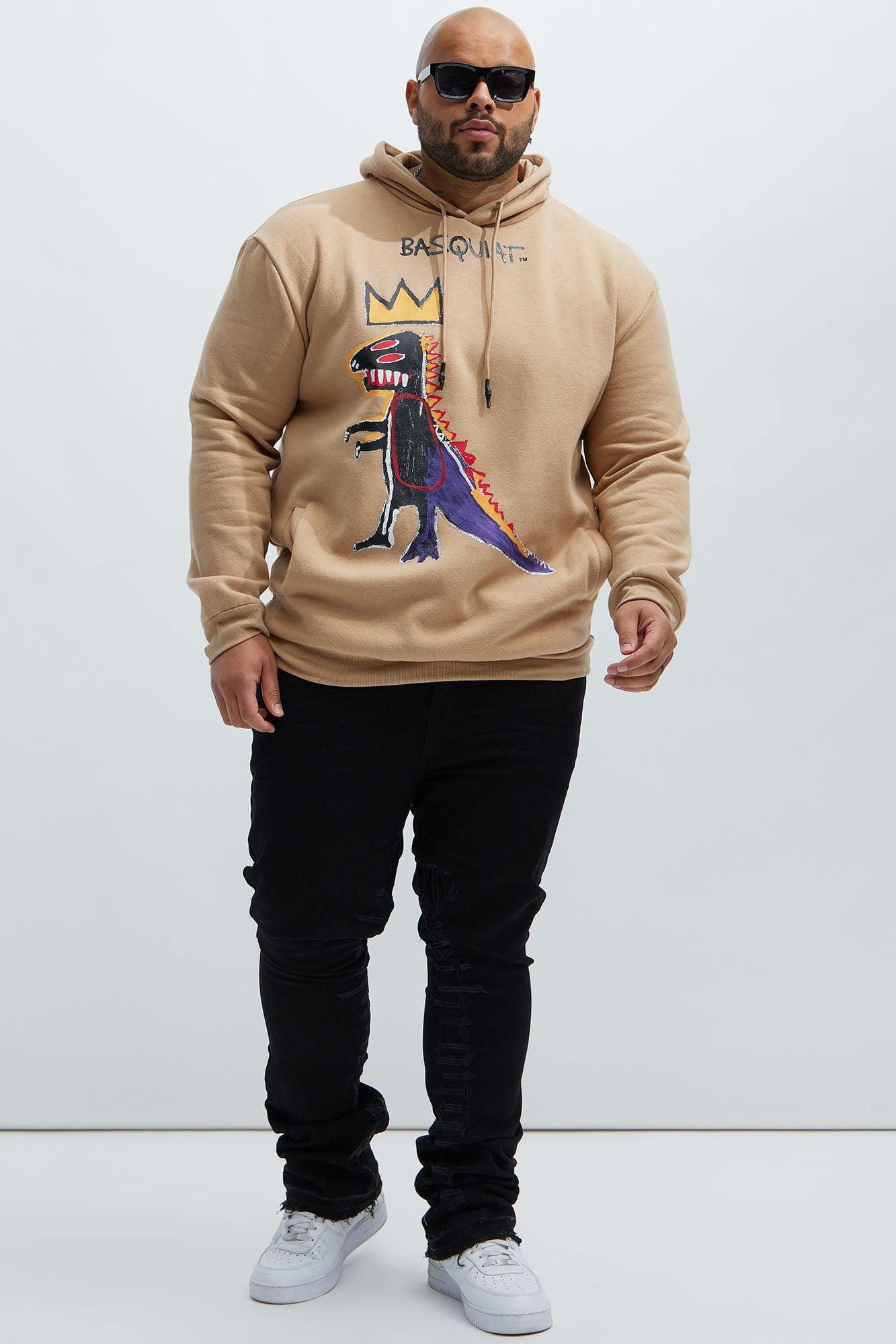 Basquiat Dinosaur Hoodie - Khaki Product Image