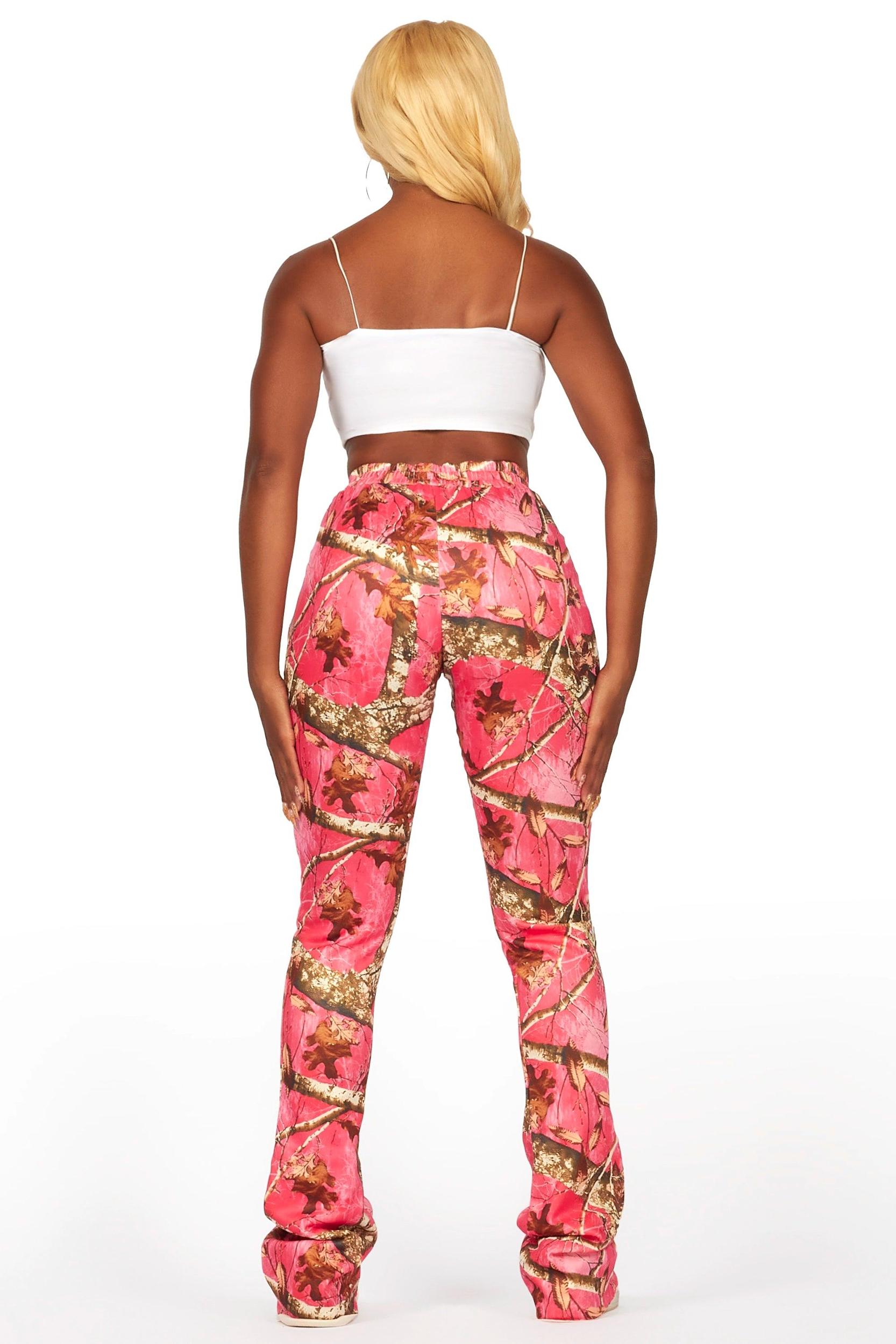 Juliana Pink Tree Camo Super Stacked Track Pant Female Product Image