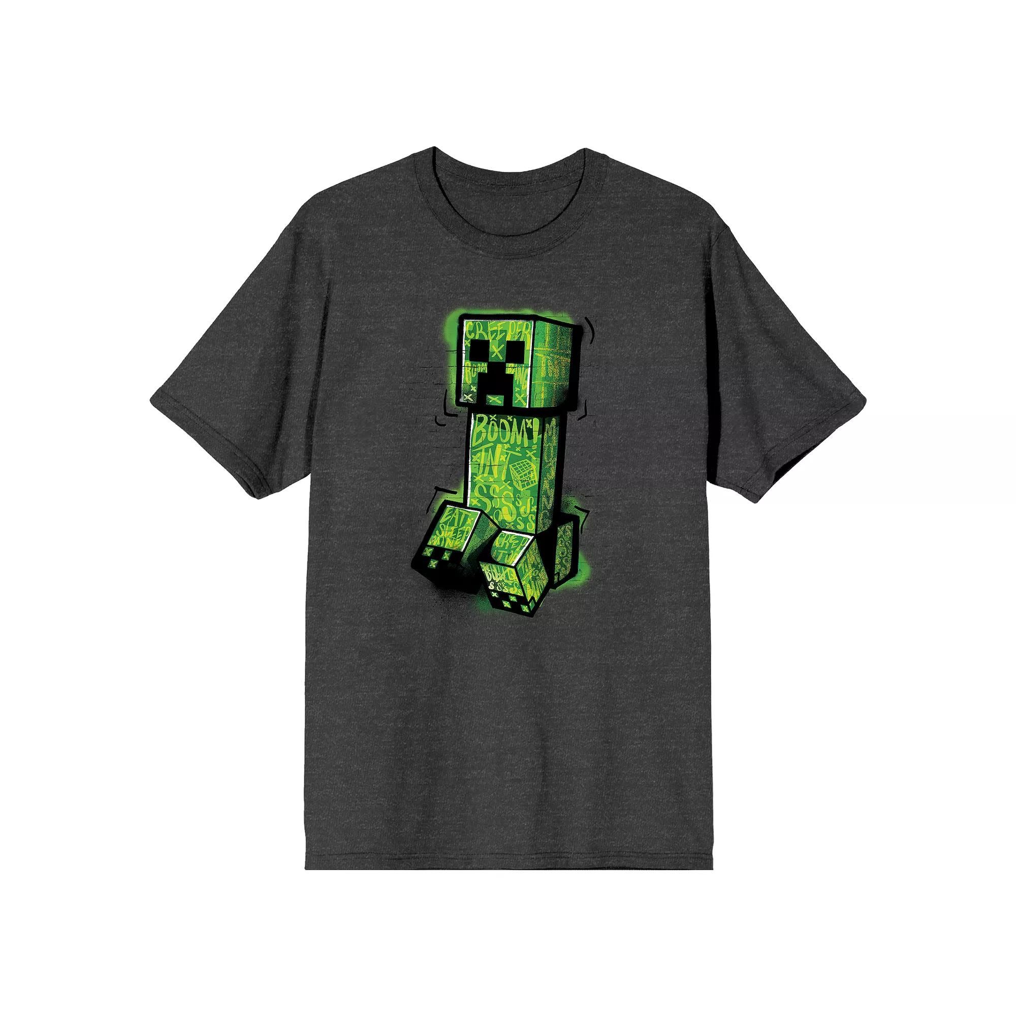 Men's Minecraft Creeper Drawing Short Sleeve Graphic Tee,  Product Image