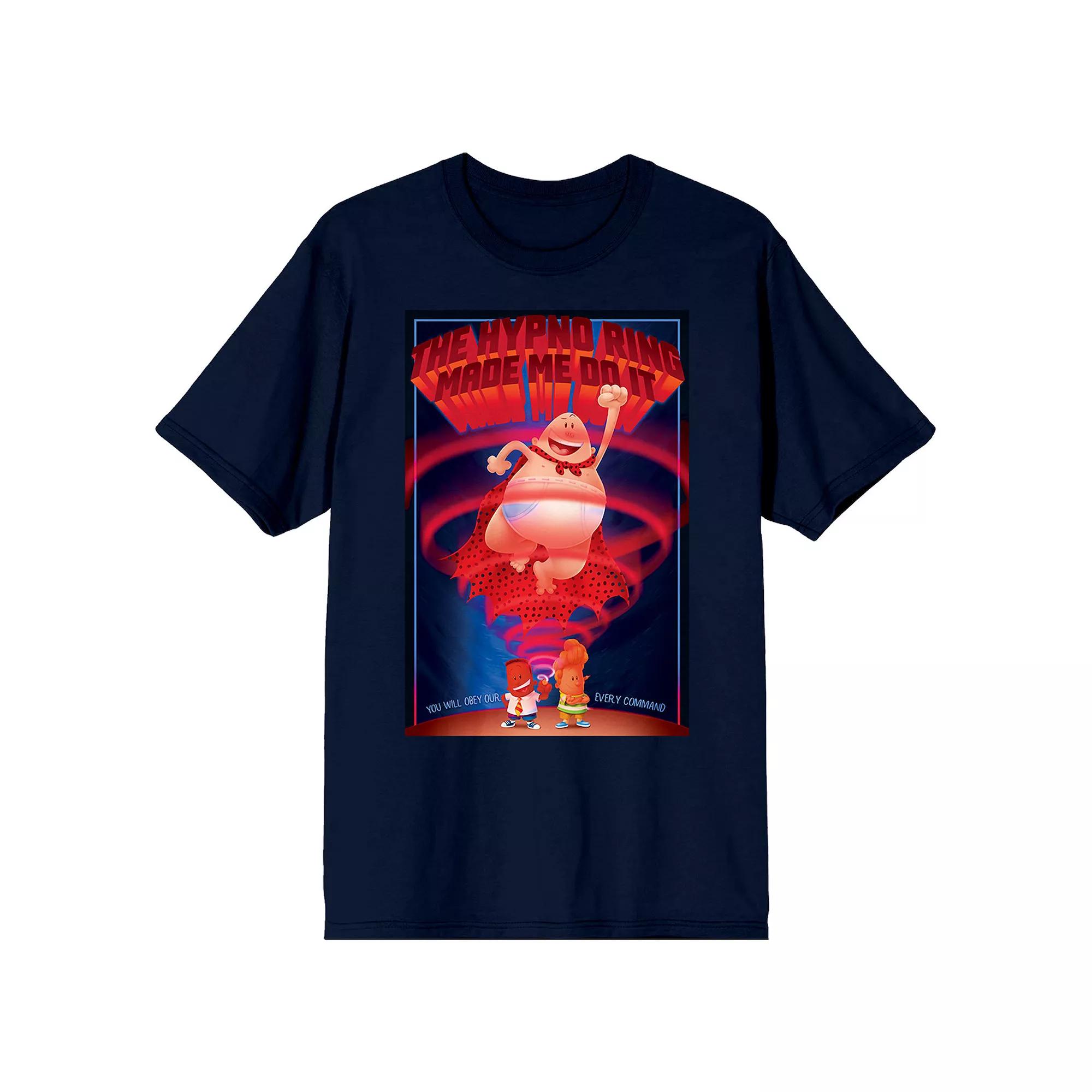 Men's Captain Underpants Hypno Ring Group Portrait Graphic Tee, Size: XXL, Blue Product Image