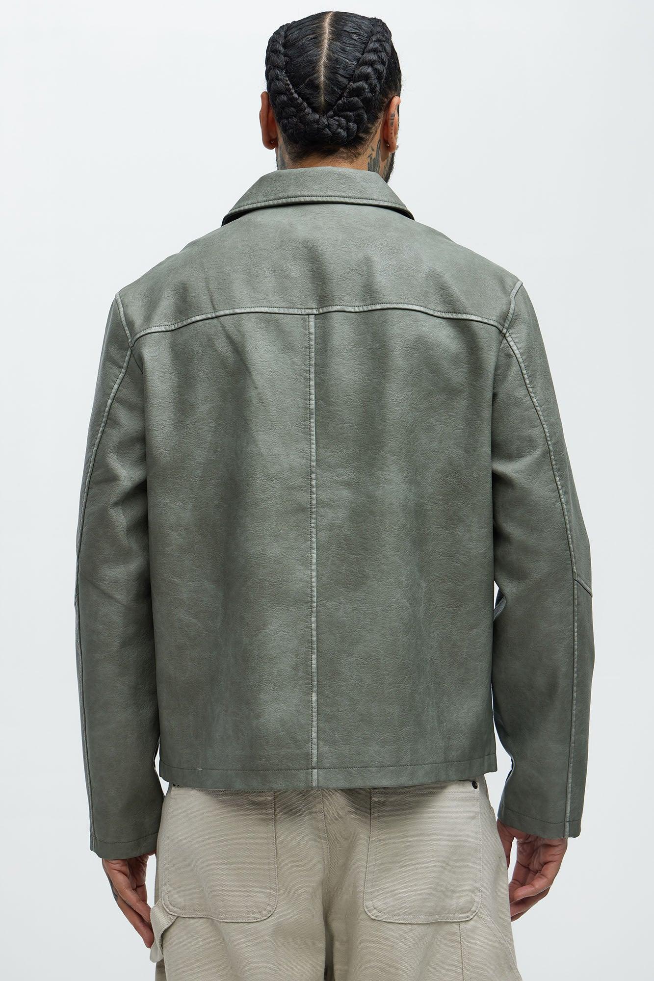 Kenosha Faux Leather Jacket - Green Product Image