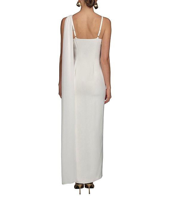 Donna Karan Square Neck Chiffon Drape Dress Product Image