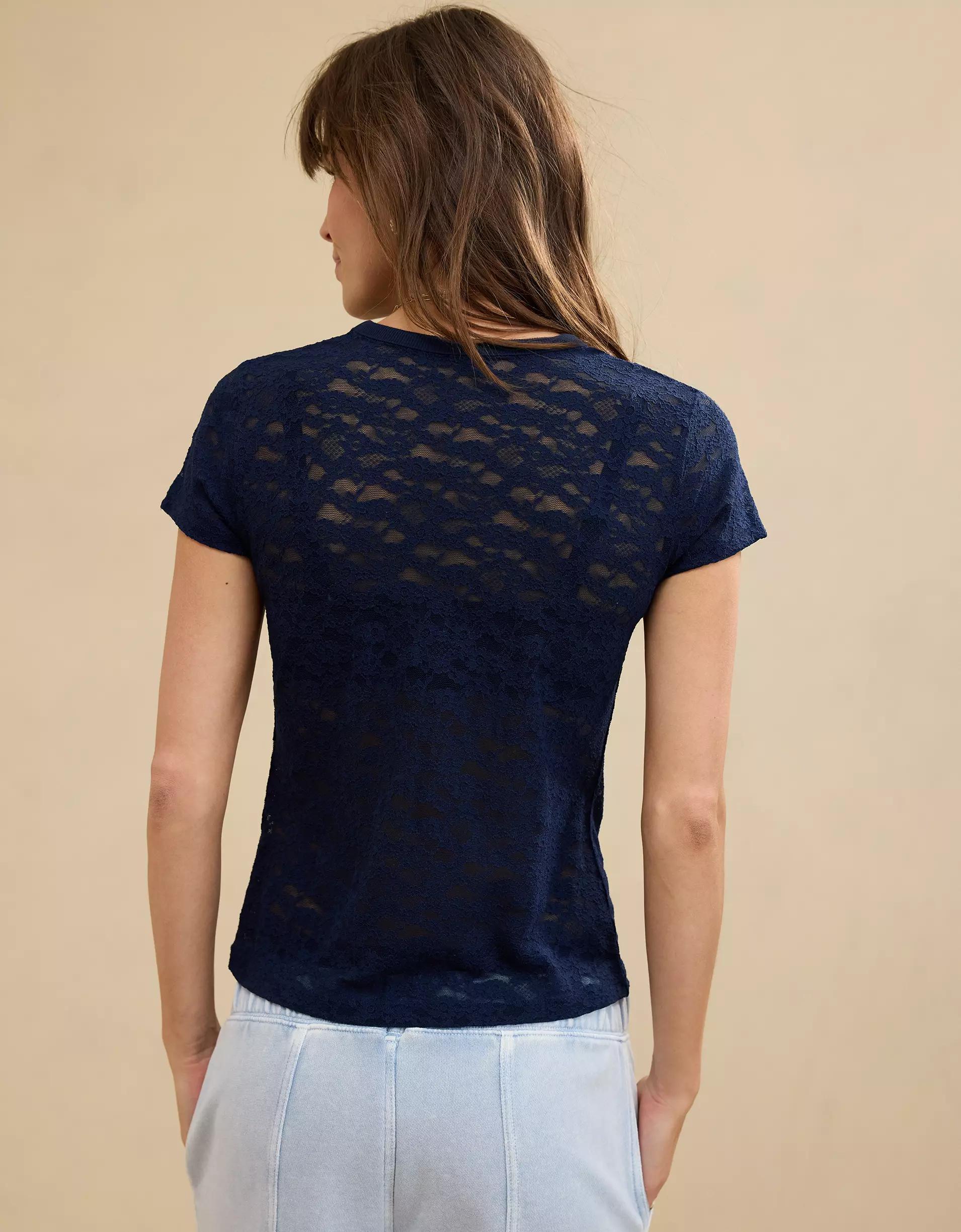 Aerie Lace Vintage T-Shirt Product Image
