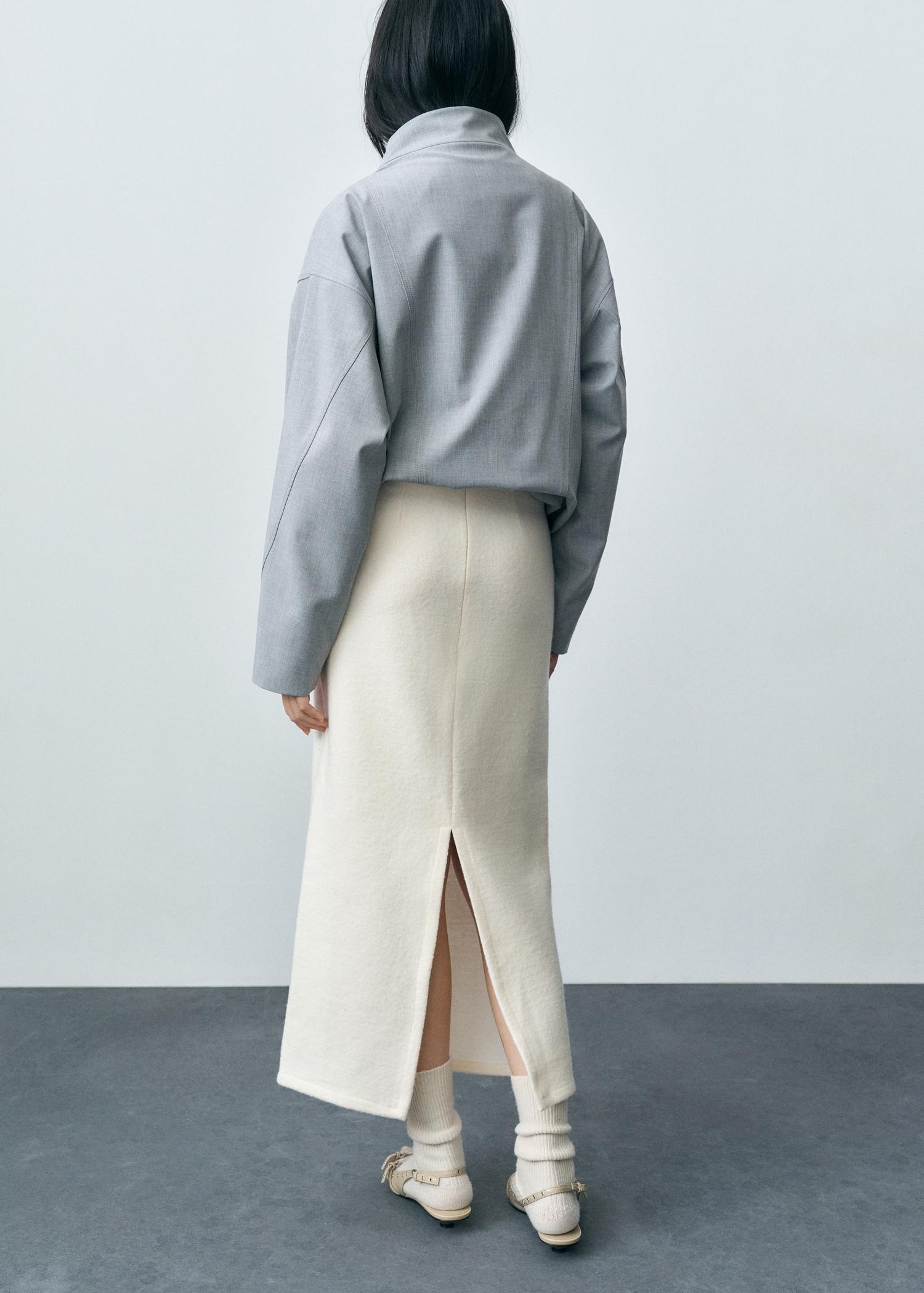 Wool-blend midi-skirt - Women | MANGO USA Product Image