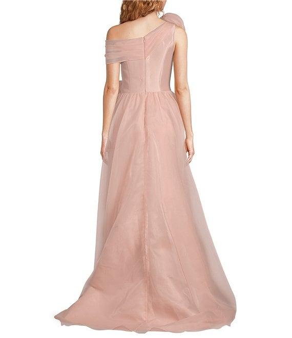 Terani Couture Mikado One Shoulder Rosette Applique Train Gown Product Image