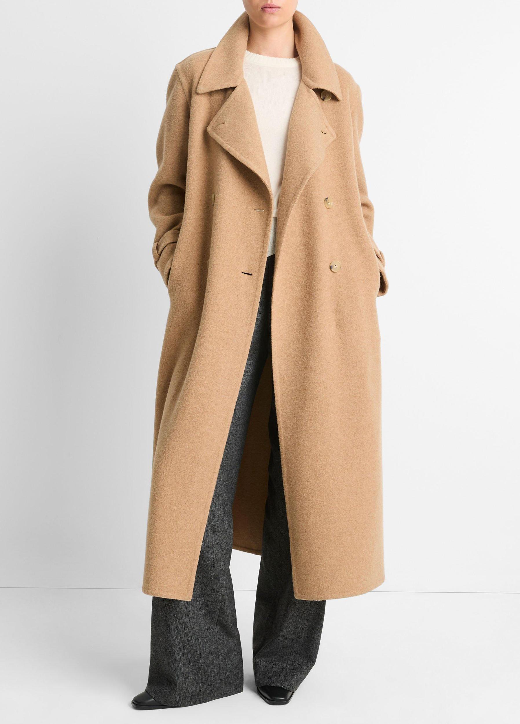Lofty Italian Wool-Blend Belted Long Coat Product Image