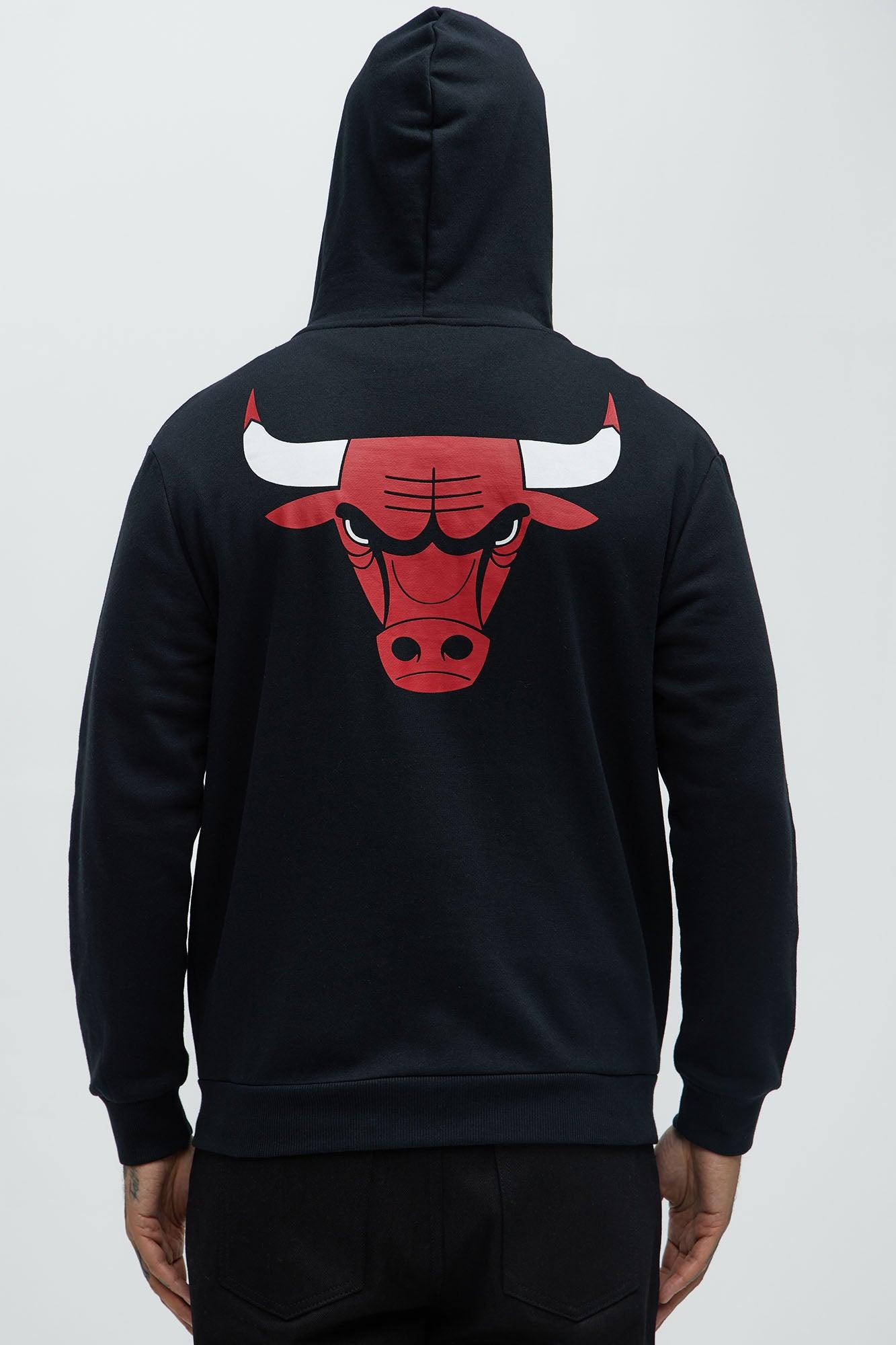 Bulls Bold Zip Up Hoodie - Black Male Product Image