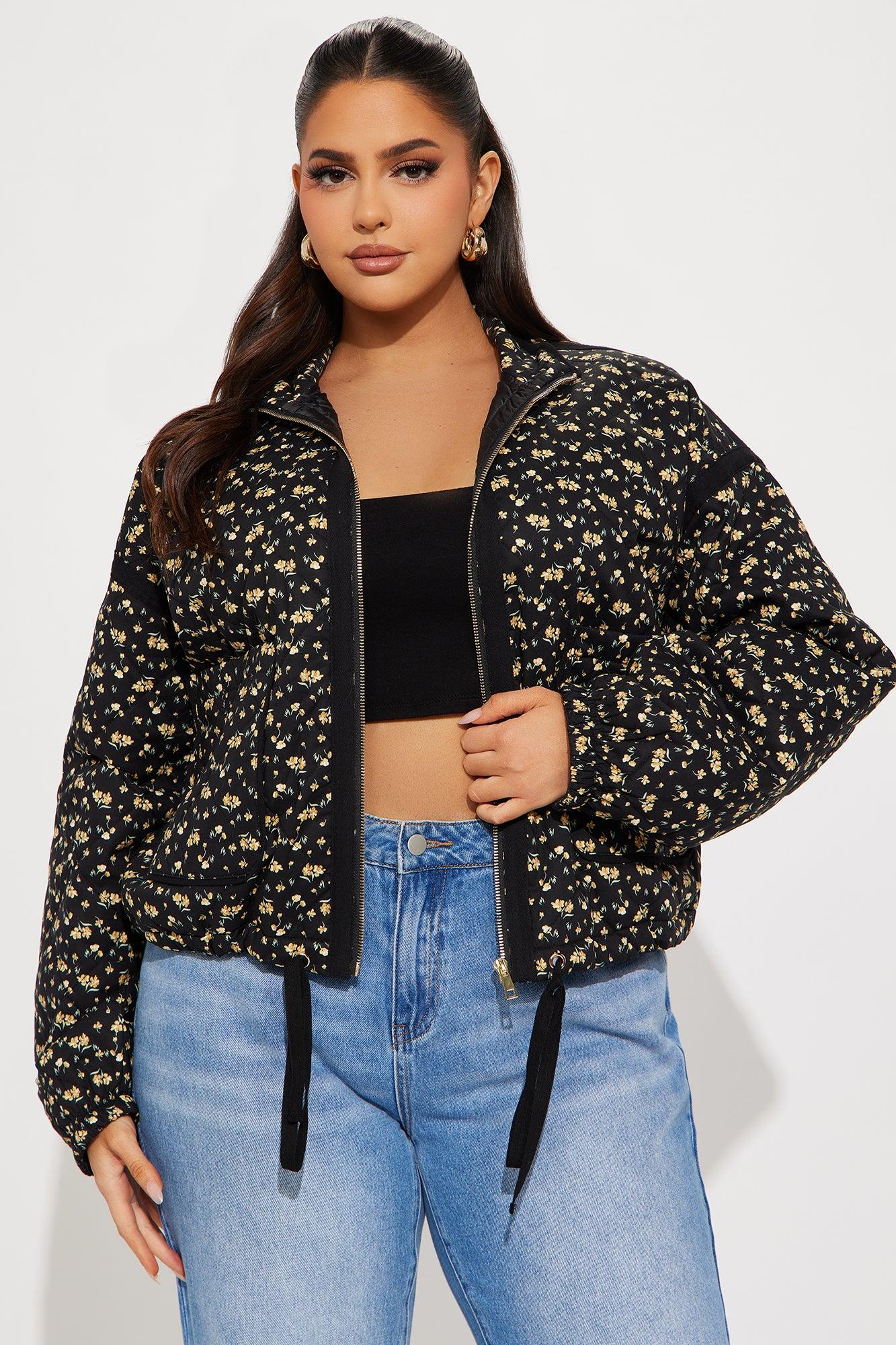 As Sweet As Ever Oversized Quilted Jacket - Black Female Product Image
