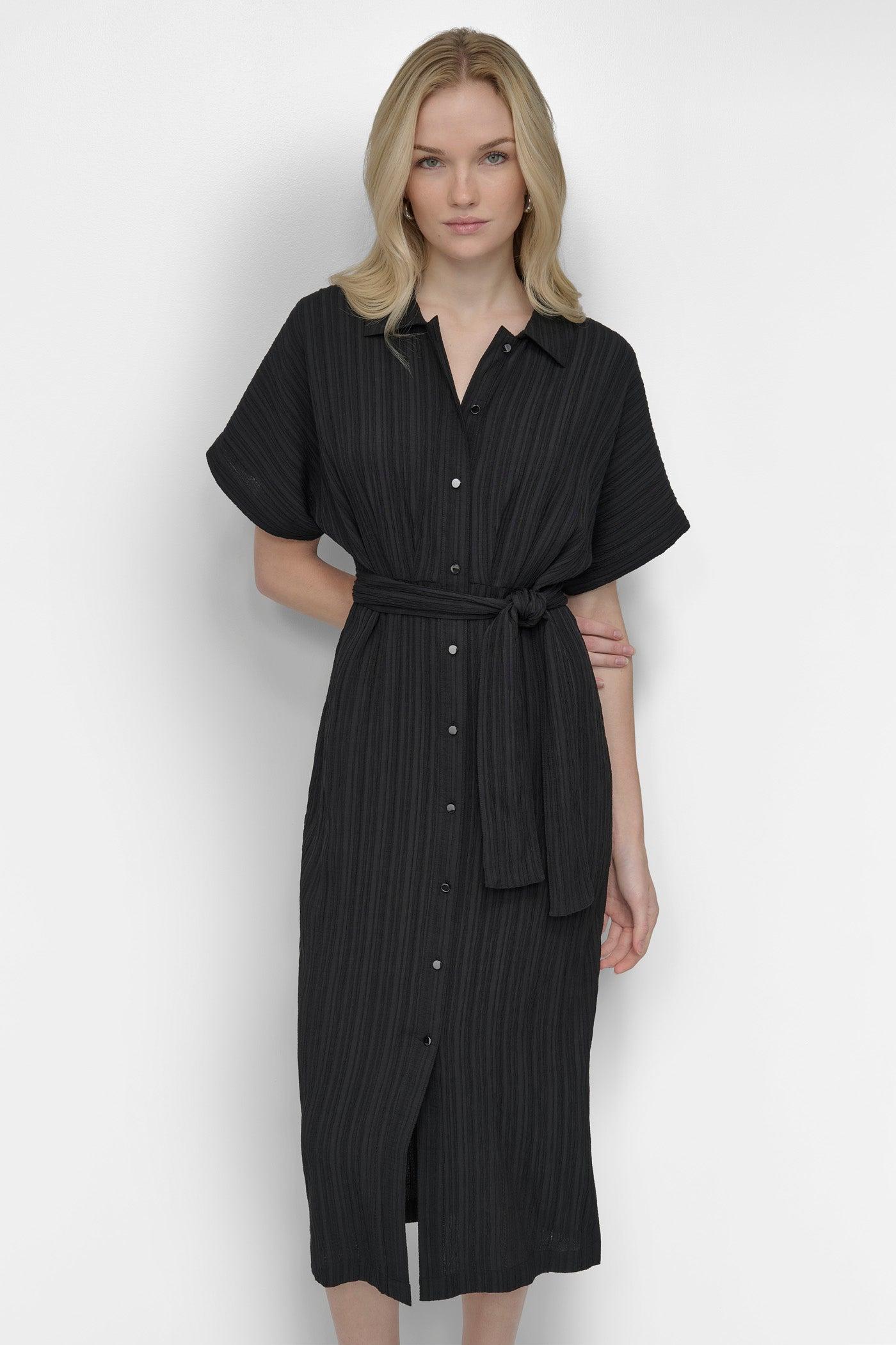 BELTED MIDI SHIRT DRESS Product Image