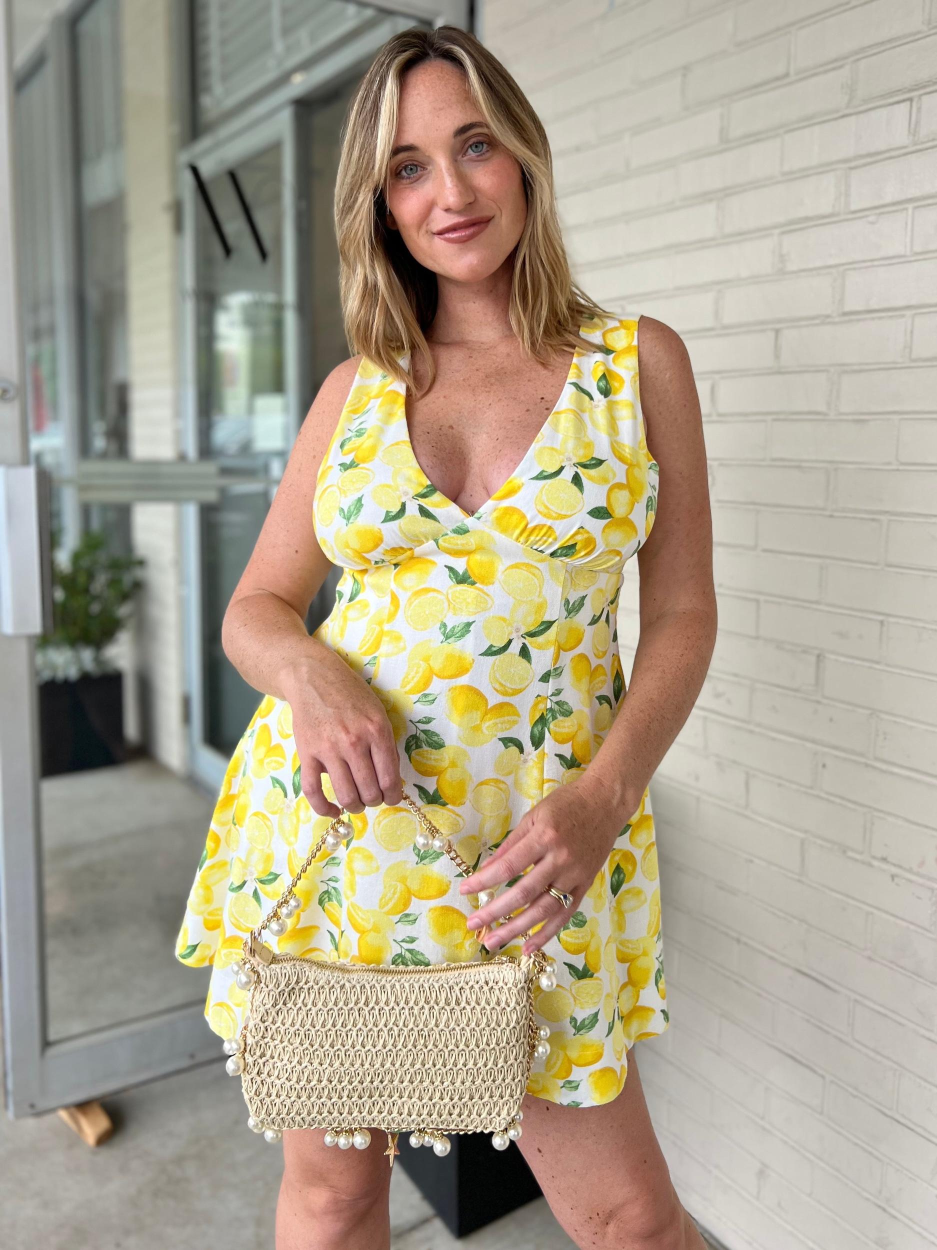 Bella Lemon Mini Dress Product Image