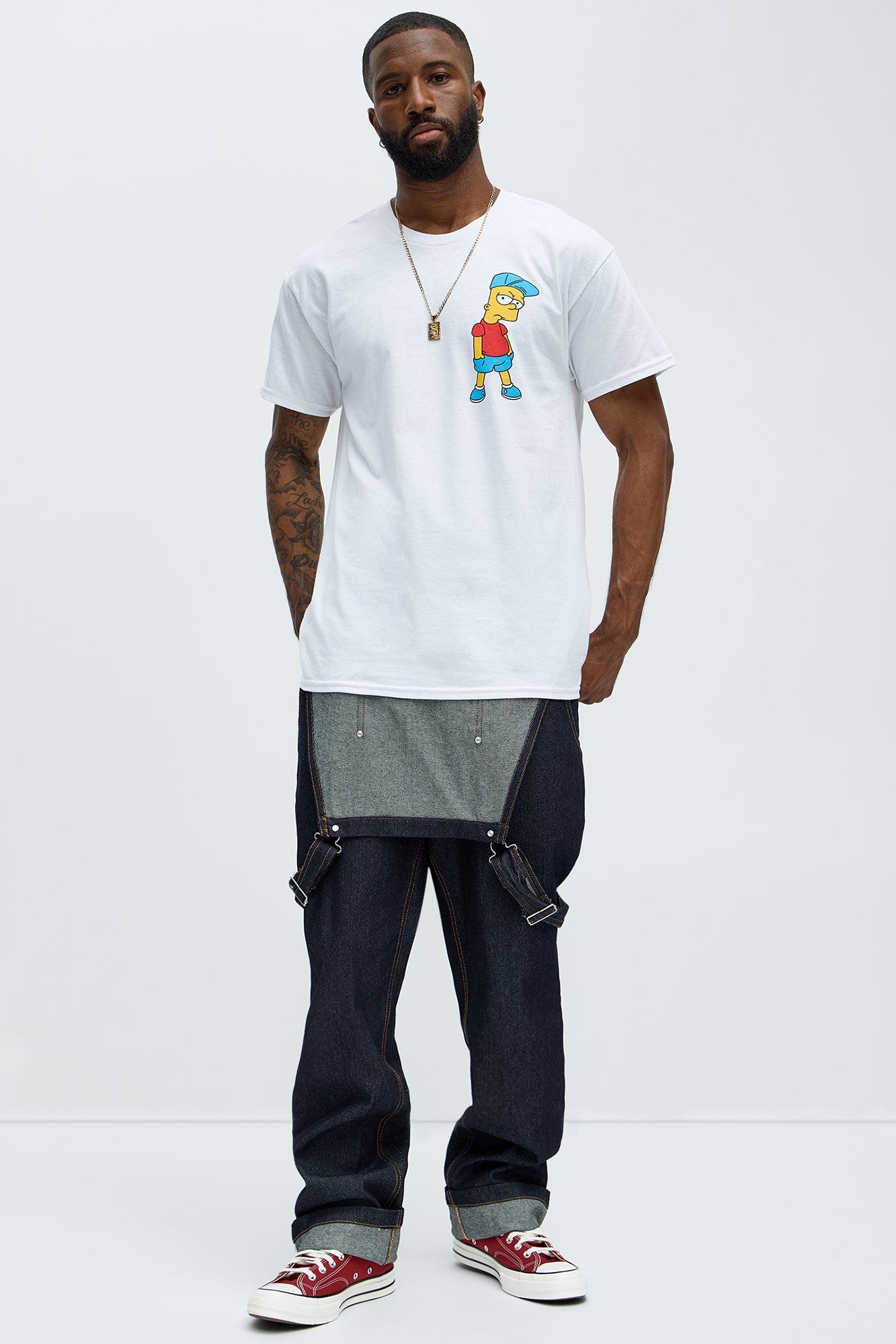 The Simpsons Bart Krusty Short Sleeve Tee - White Male Product Image