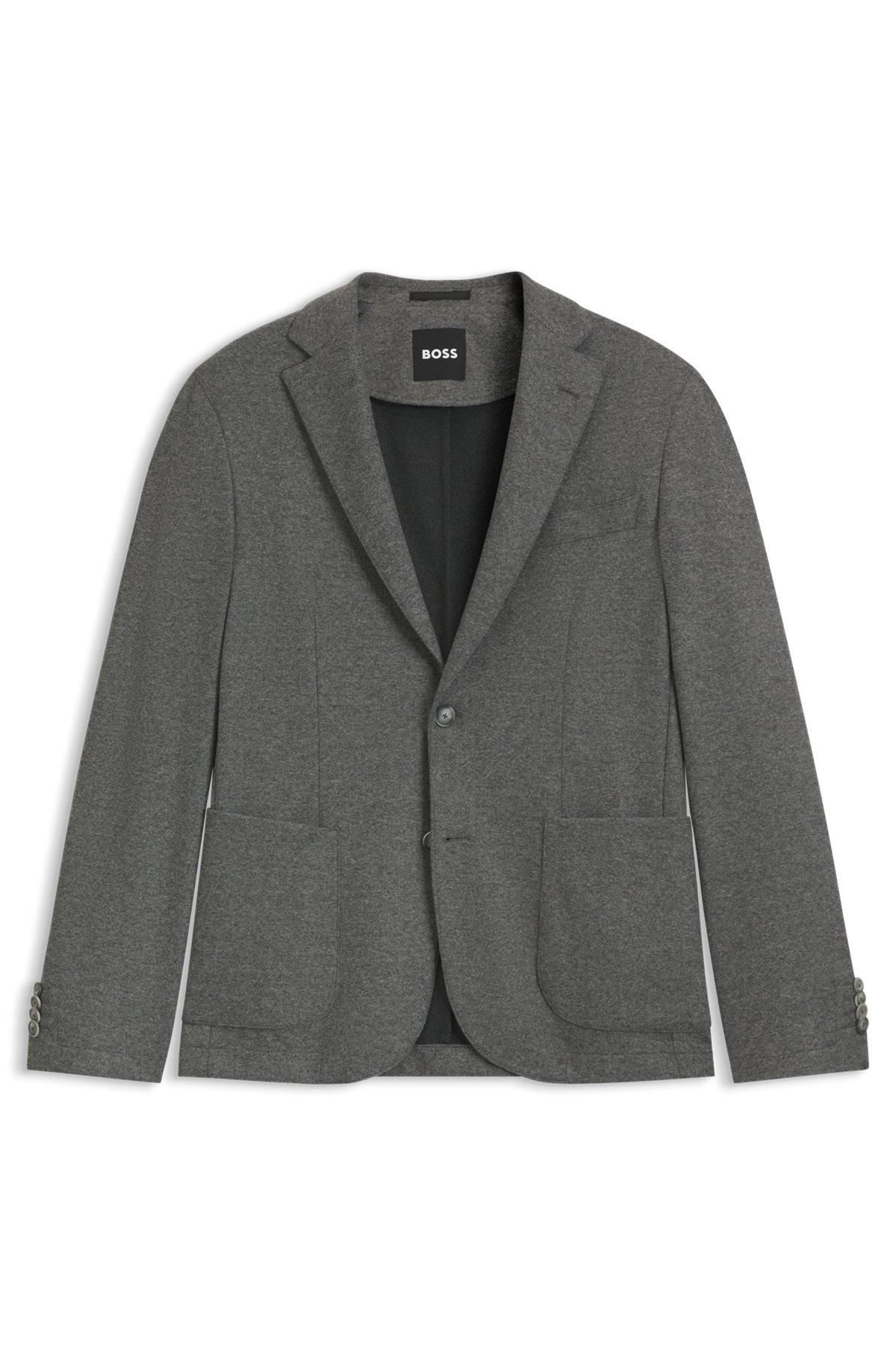 Brushed slim-fit jacket in stretch flannel Product Image
