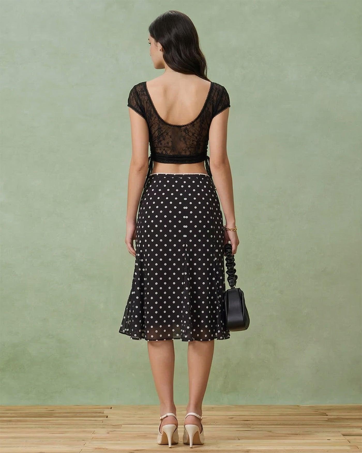 Black Mesh Cropped Tee Product Image