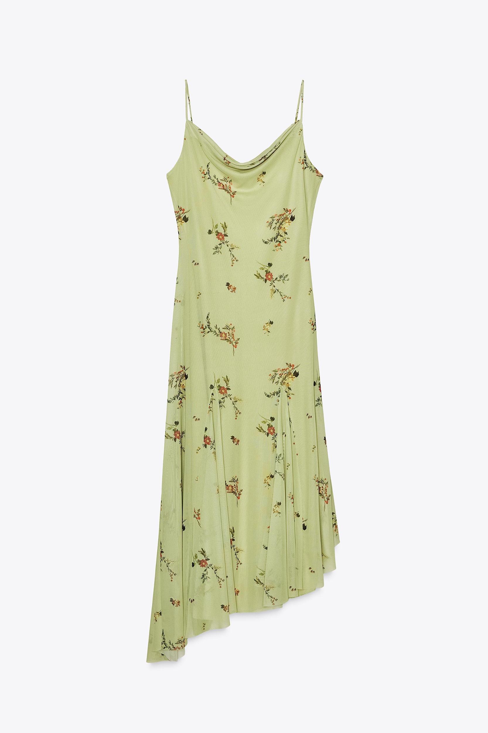 PRINTED TULLE MIDI DRESS Product Image