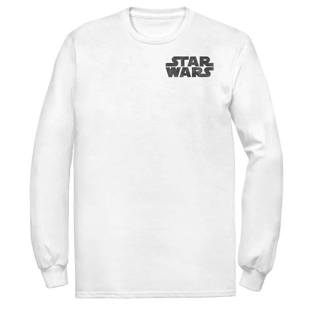 Men's Star Wars Black Out Classic Logo Vintage Tee, Size: Medium, White Product Image
