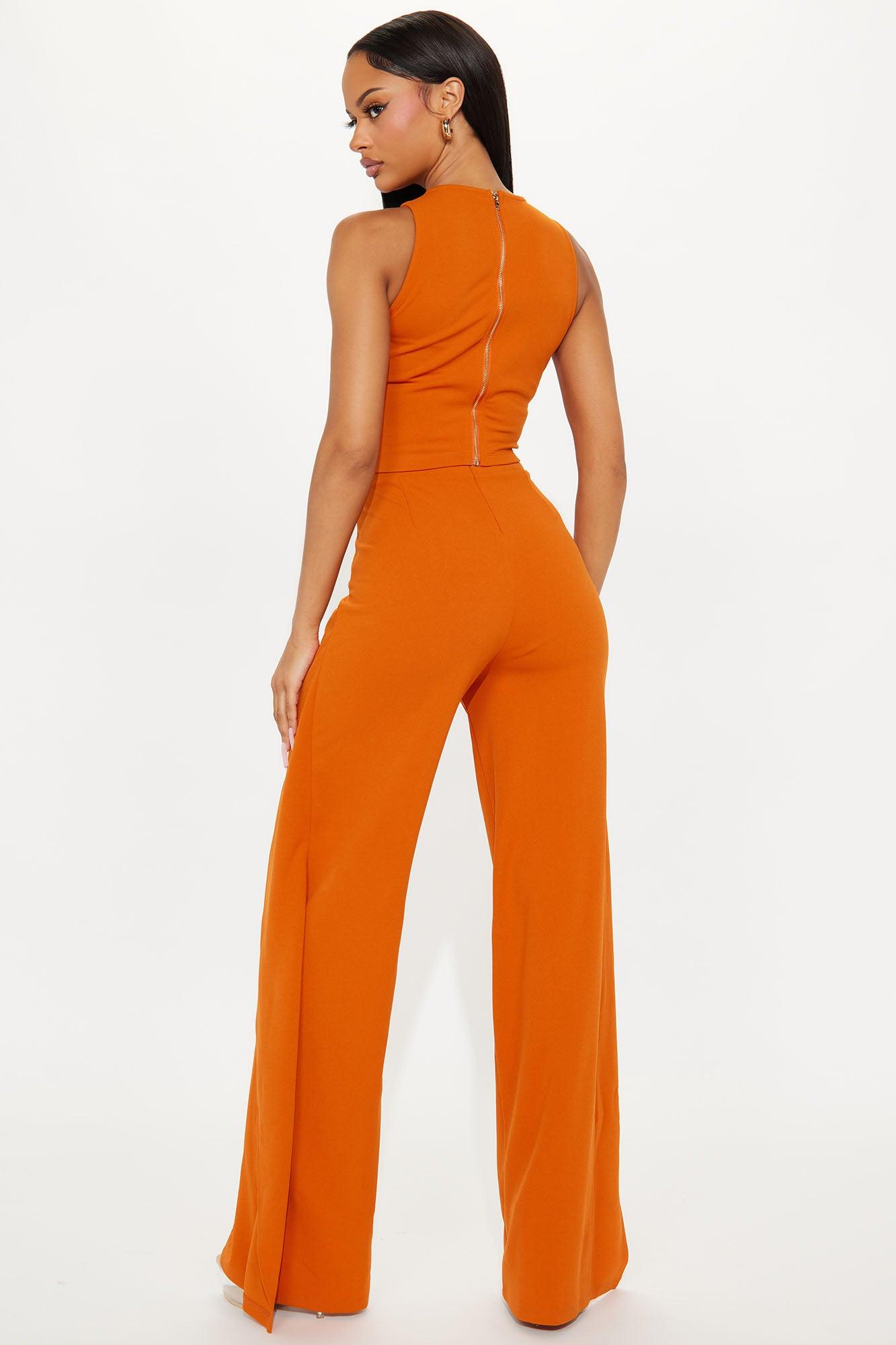 Clementine WrapPant Set - Orange Female Product Image