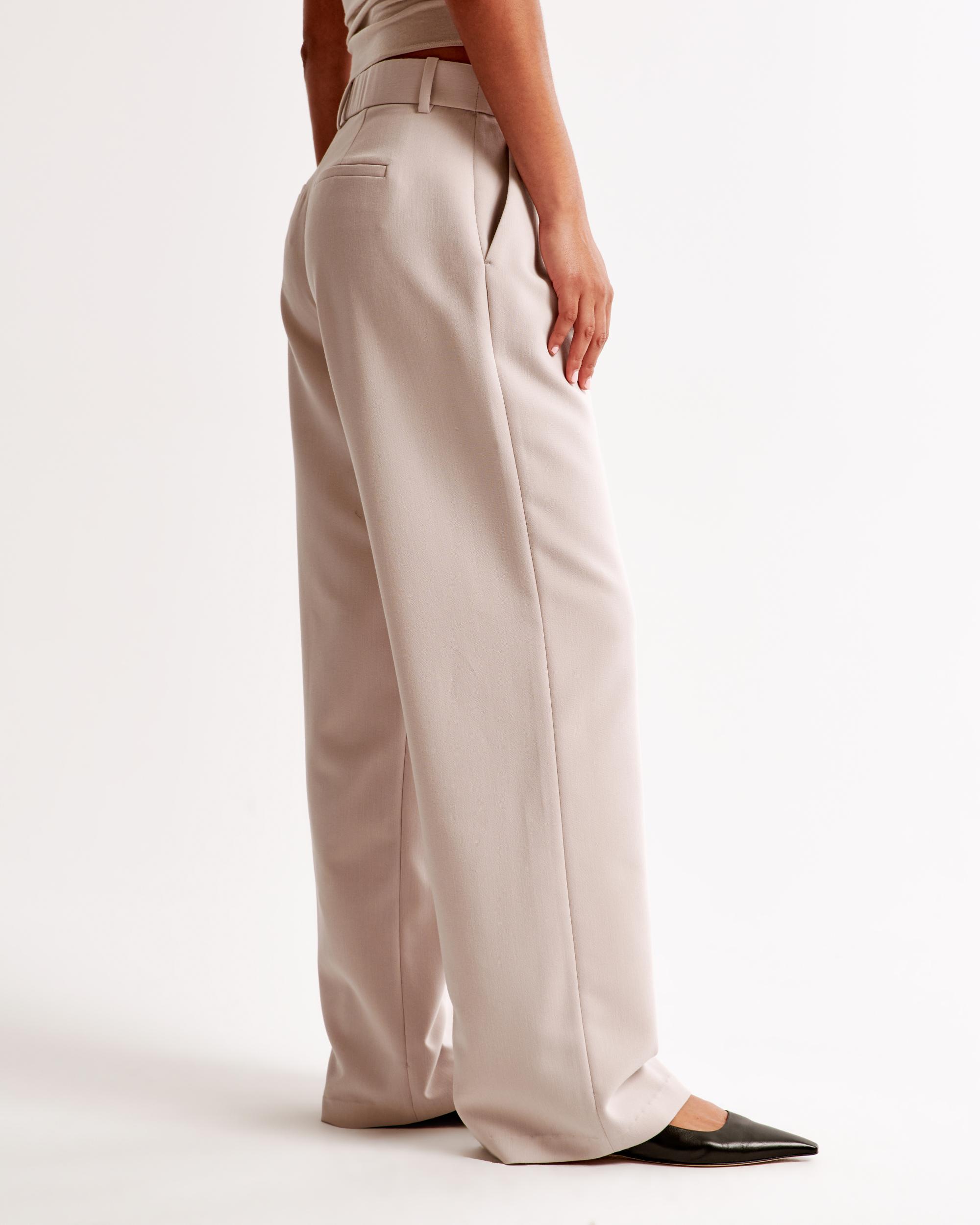Curve Love A&F Sloane Low Rise Tailored Wide Leg Pant Product Image