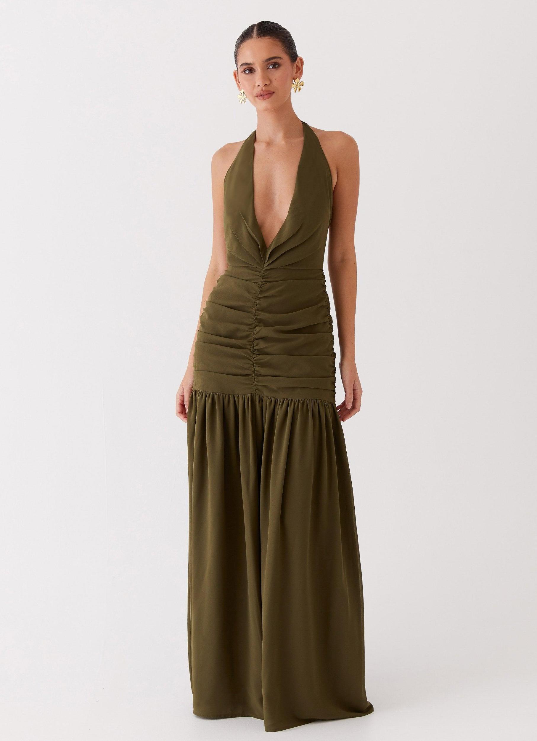 Truly In Love Maxi Dress - Khaki Product Image