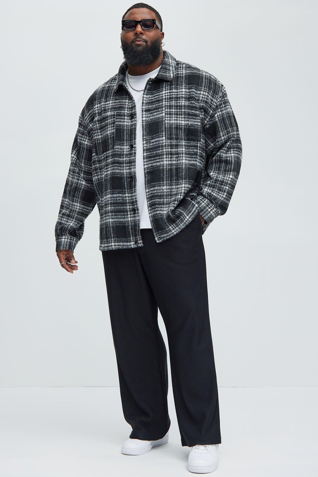 Agua Plaid Shacket - Black/White Male Product Image