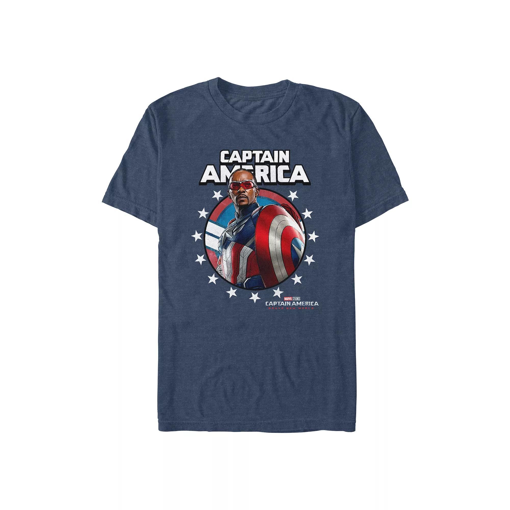 Men's Marvel Captain America Brave New World Stars Poster Graphic Tee,  Product Image