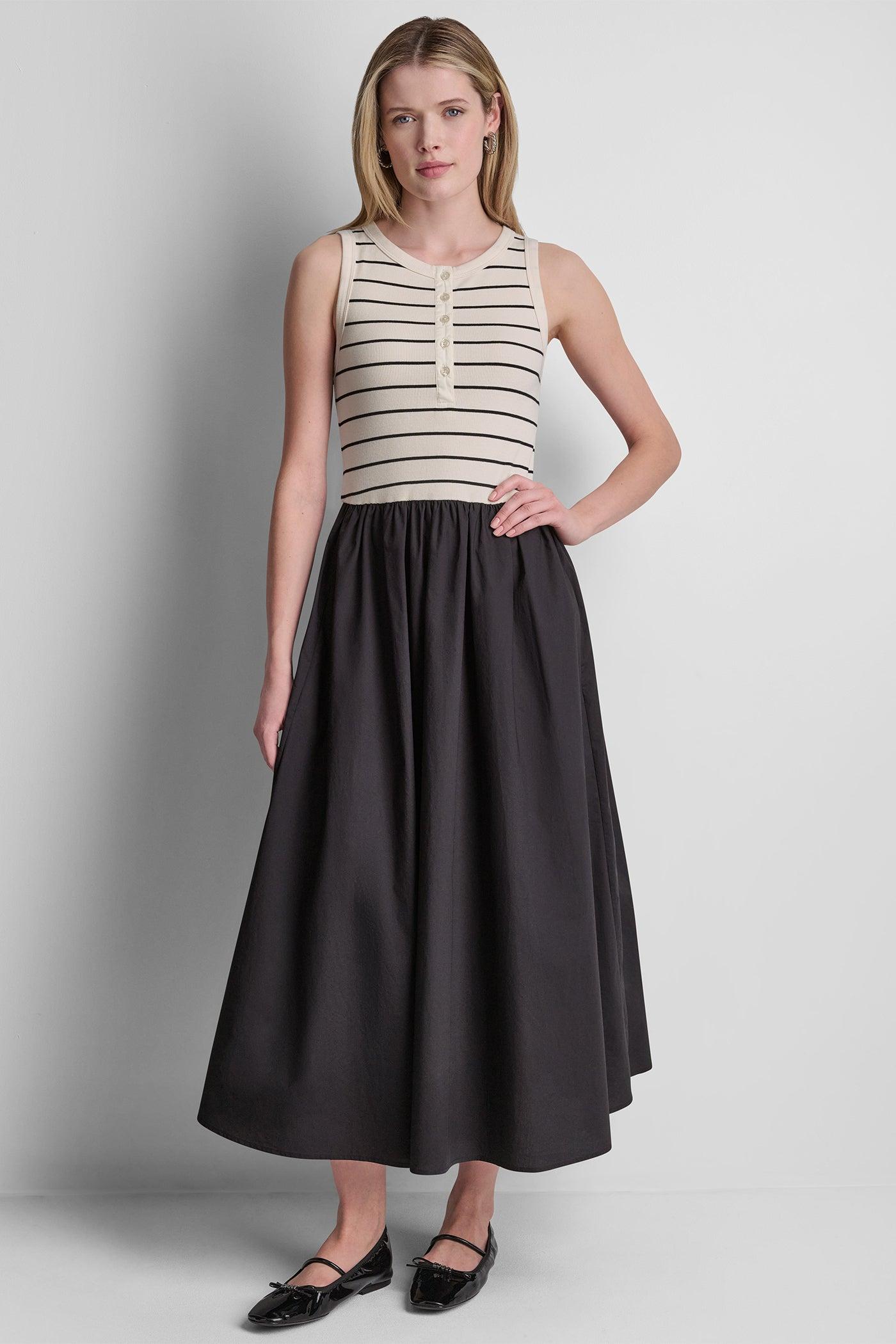 RIB HENLEY TANK MAXI DRESS Product Image