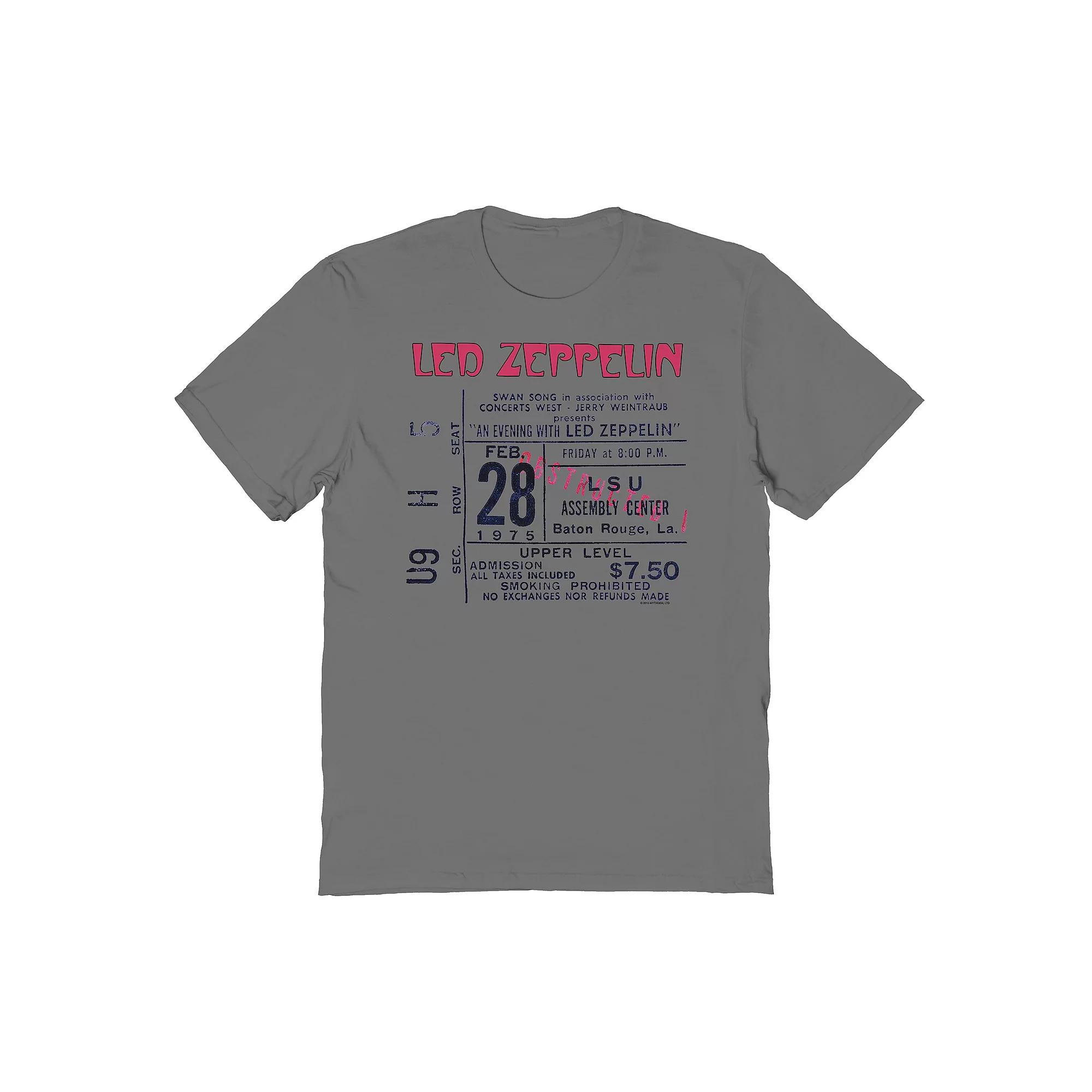 Men's Led Zeppelin Feb 28 Live Graphic Tee, Size: XXL, Grey Product Image