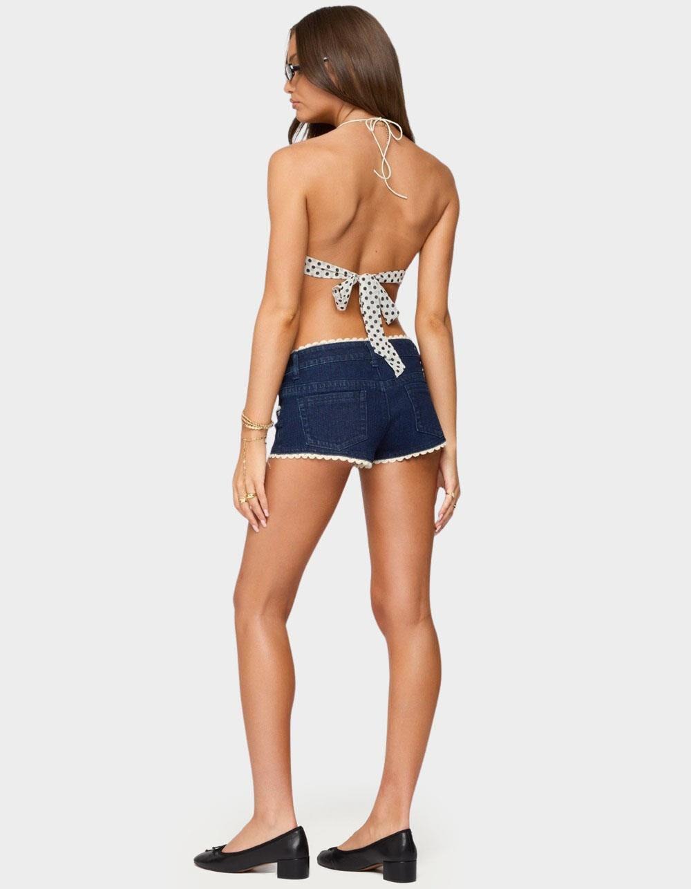 EDIKTED Polka Dot Backless Chiffon Top - WHITE Product Image