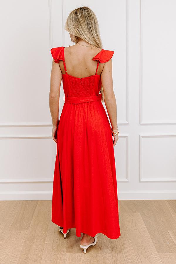 Haute In Here Linen-Blend Maxi Dress Product Image