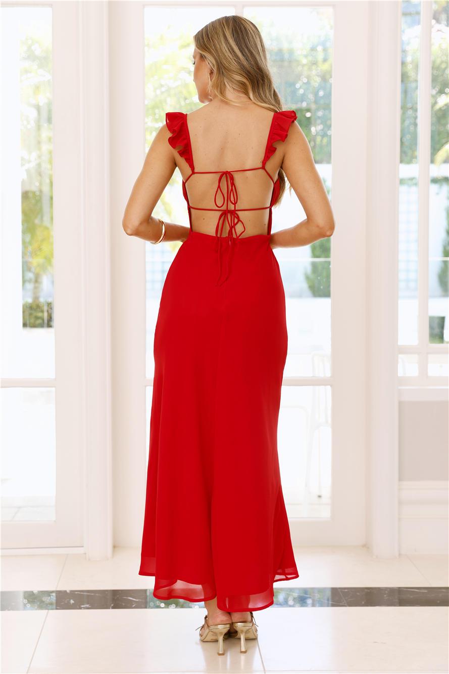 Mansion Party Maxi Dress Red Product Image