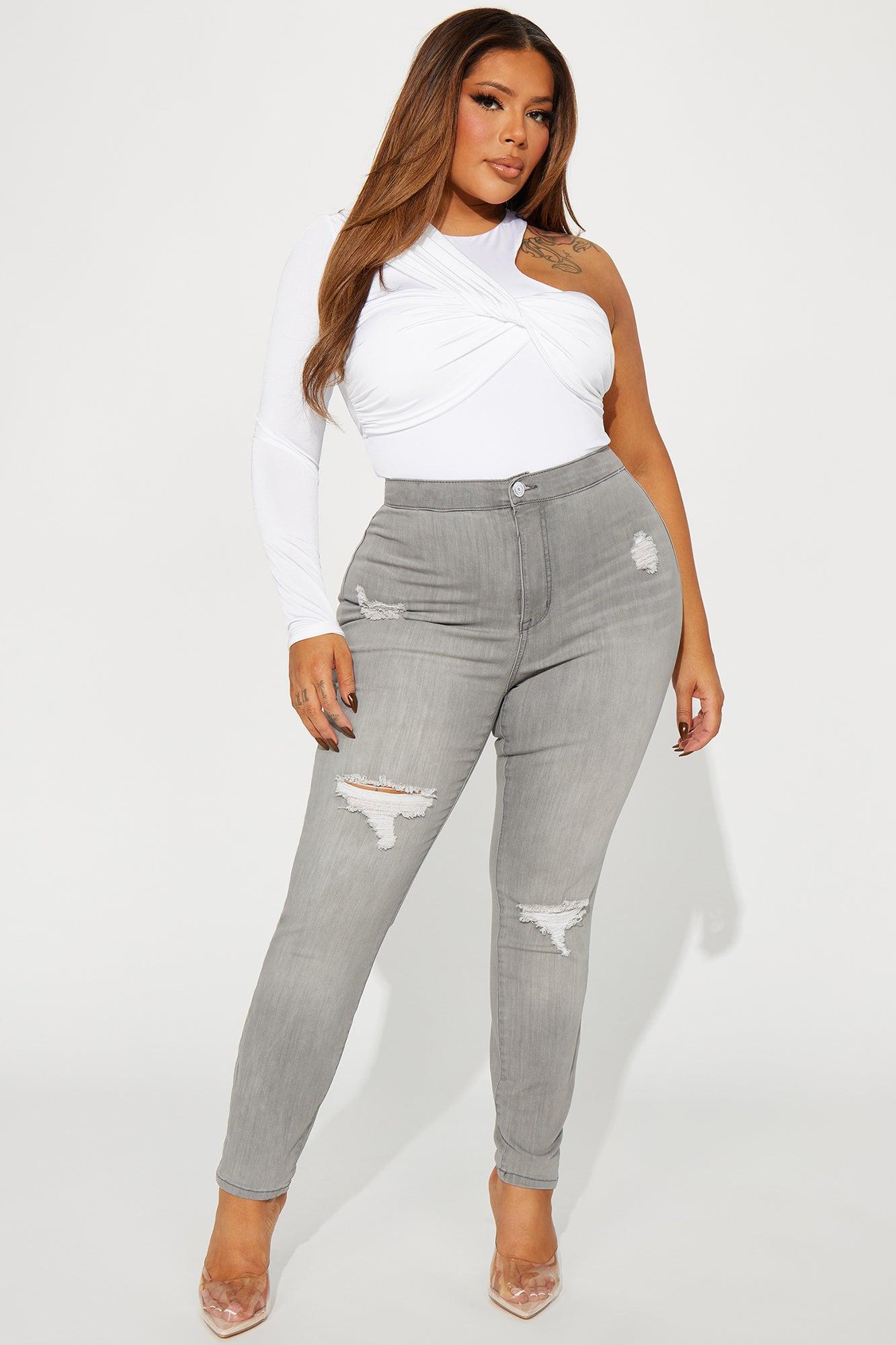 In The Night High Rise Skinny Jeans - Grey Product Image