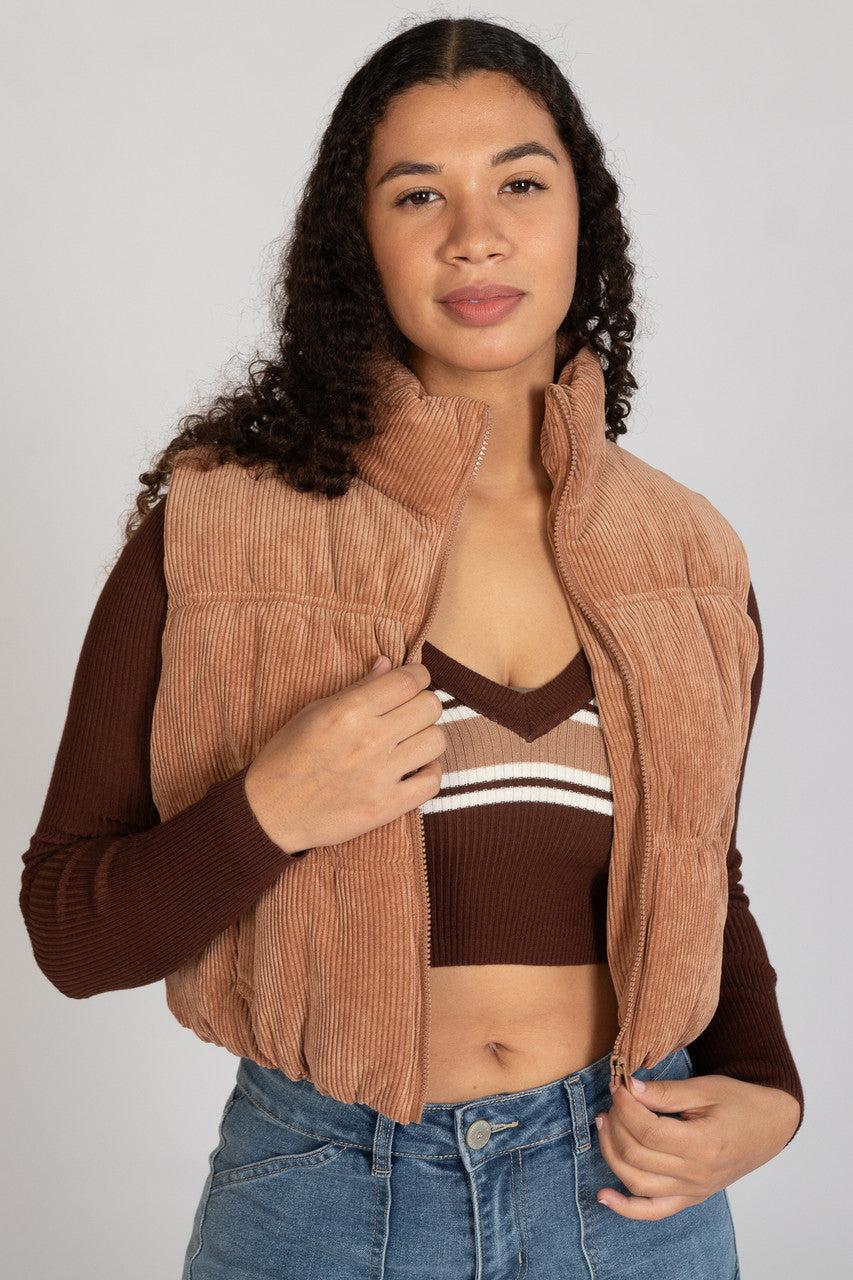 Corduroy Puffer Vest Product Image
