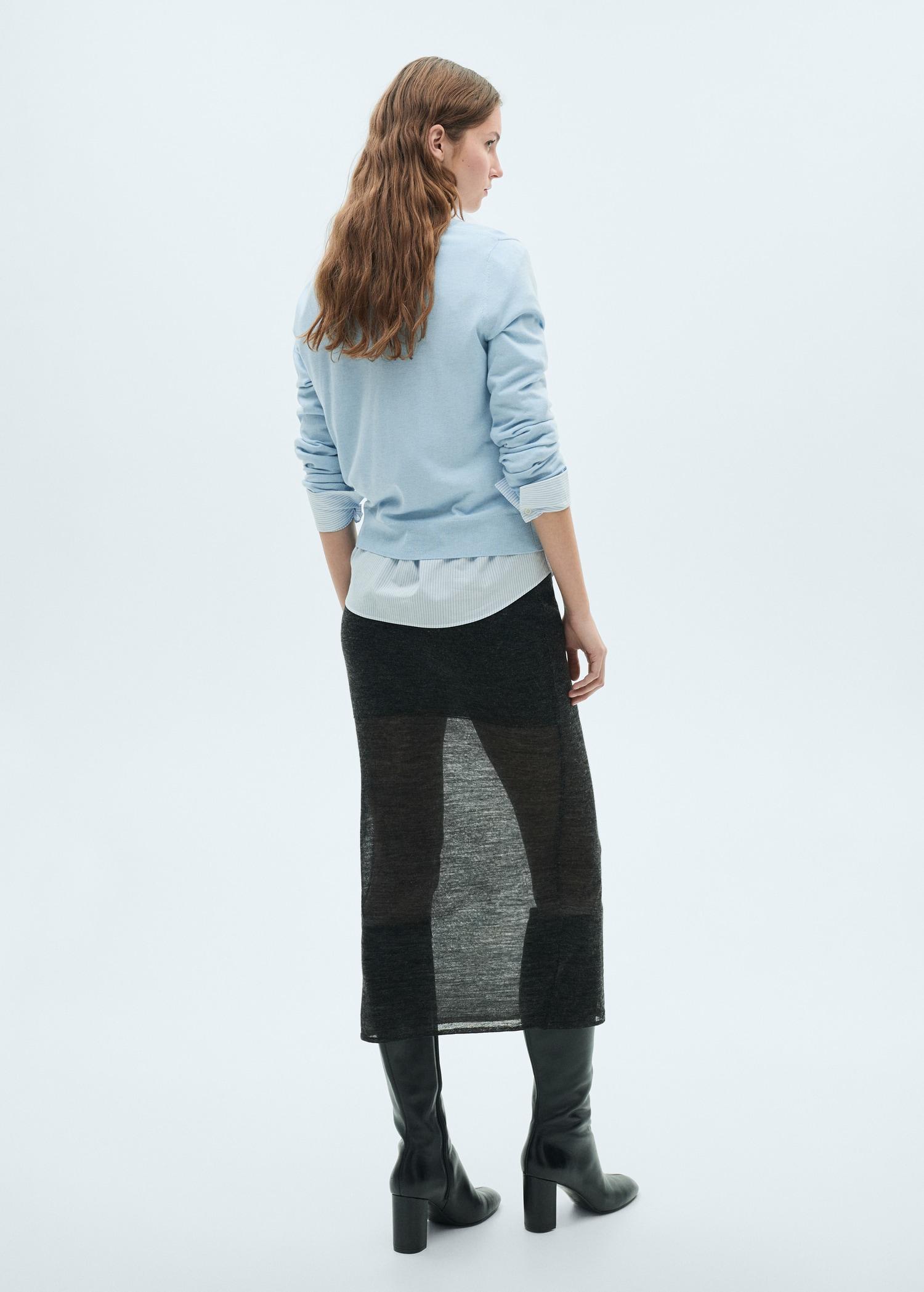 V-neck knit sweater - Women | MANGO USA Product Image