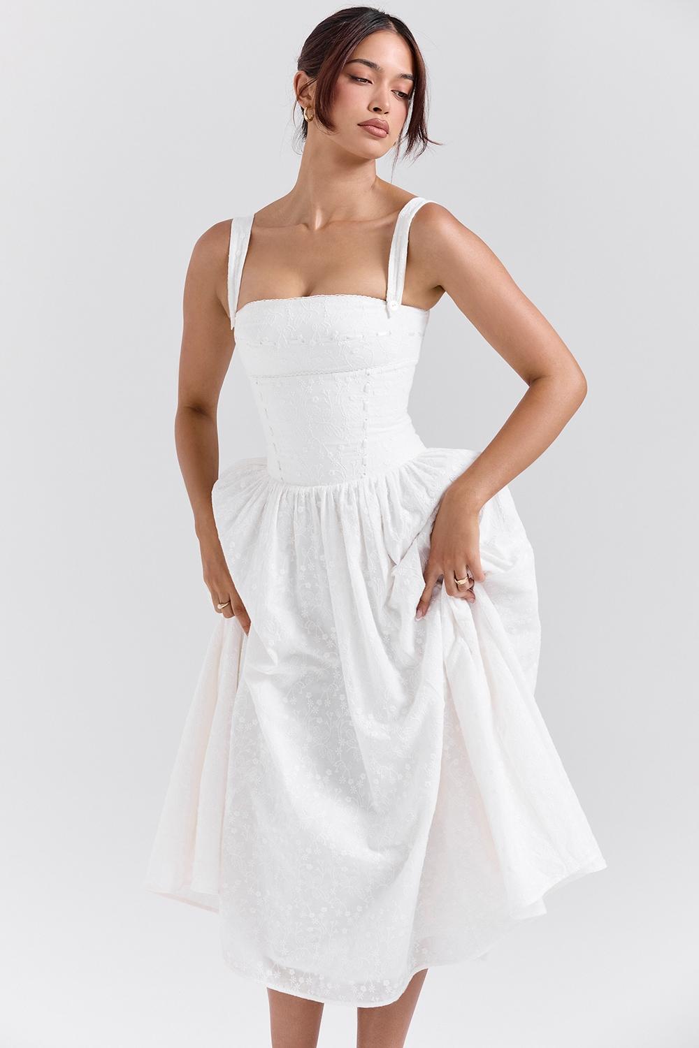 Vivien  white broderie anglais midi sundress Product Image