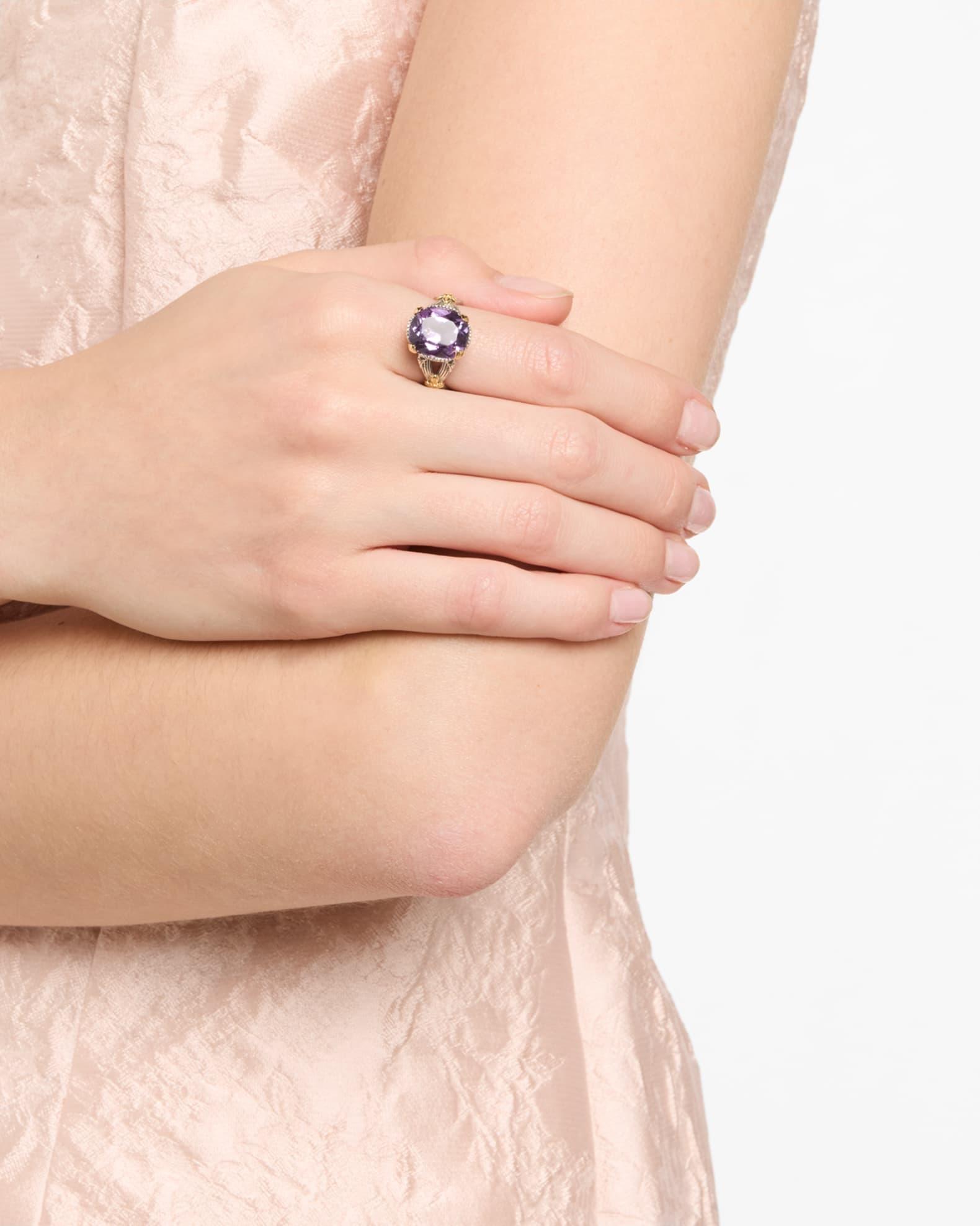 Kyma Two-Tone Amethyst Ring, Size 7 Product Image