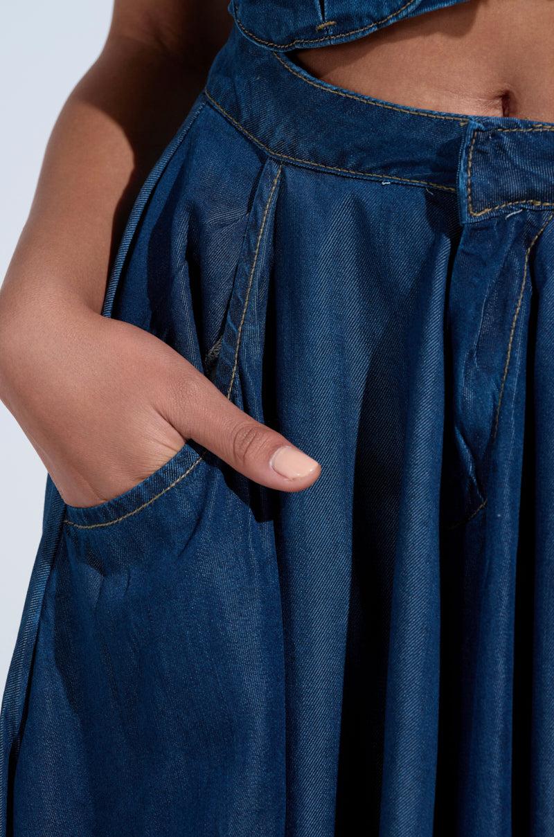 CARRIE ULTRA WIDE LEG DENIM TROUSER Product Image