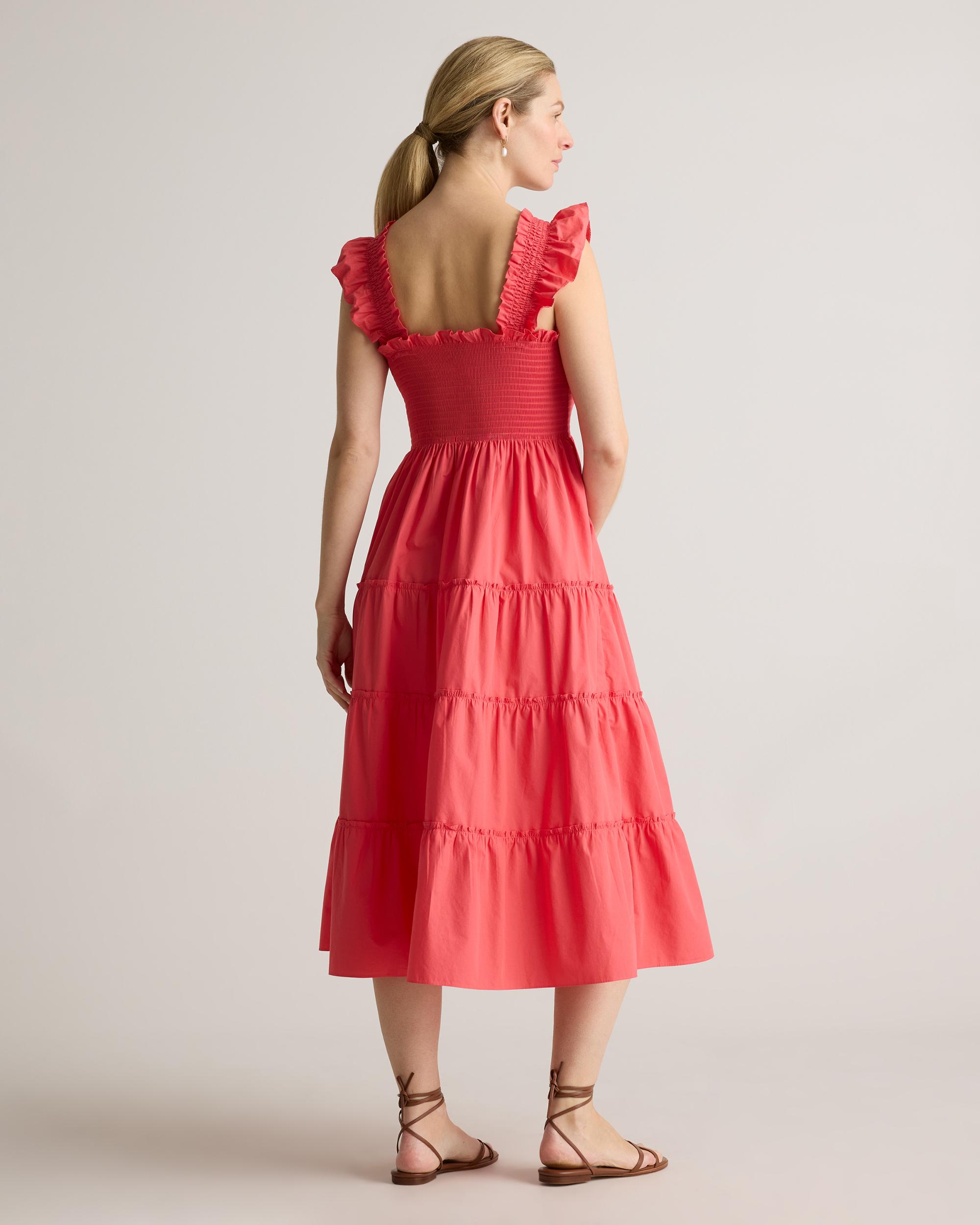 Quince | Women's Poplin Maternity Smocked Midi Dress Size XL, Organic Cotton Product Image