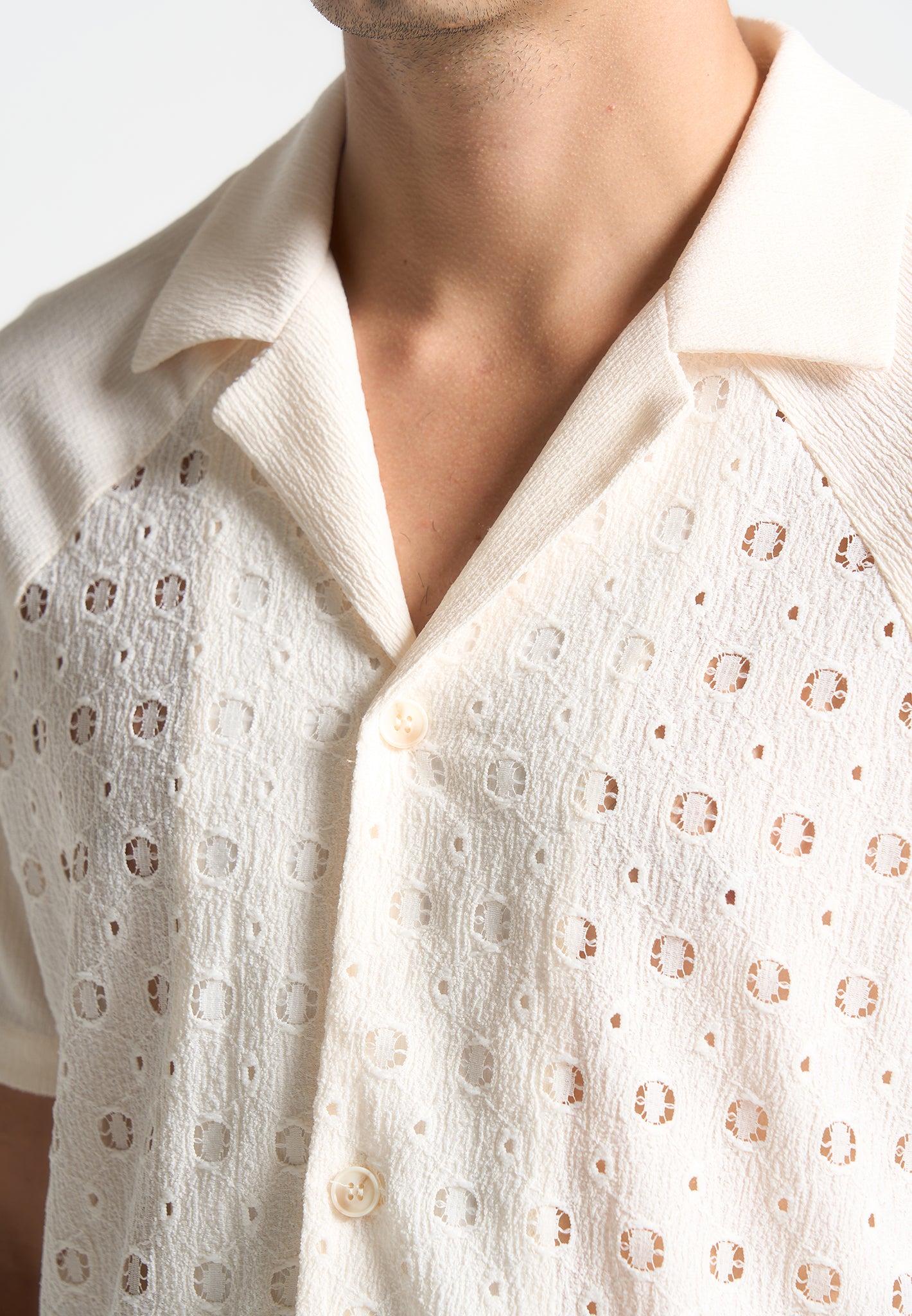 Textured Raglan Shirt - Cream Male Product Image