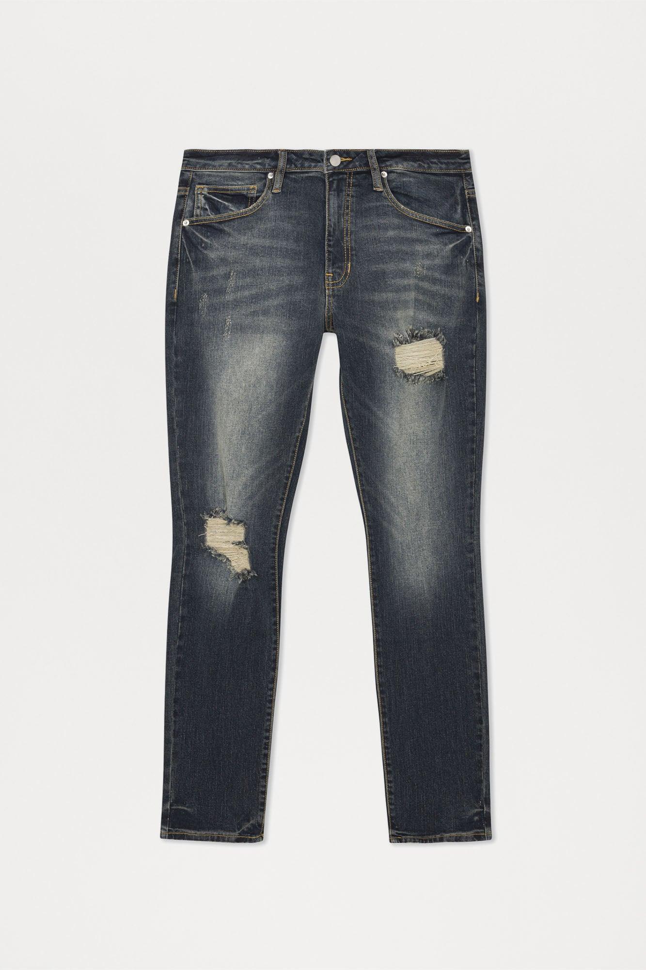 Day To Day Distressed Slim Jeans - Dark Wash Product Image