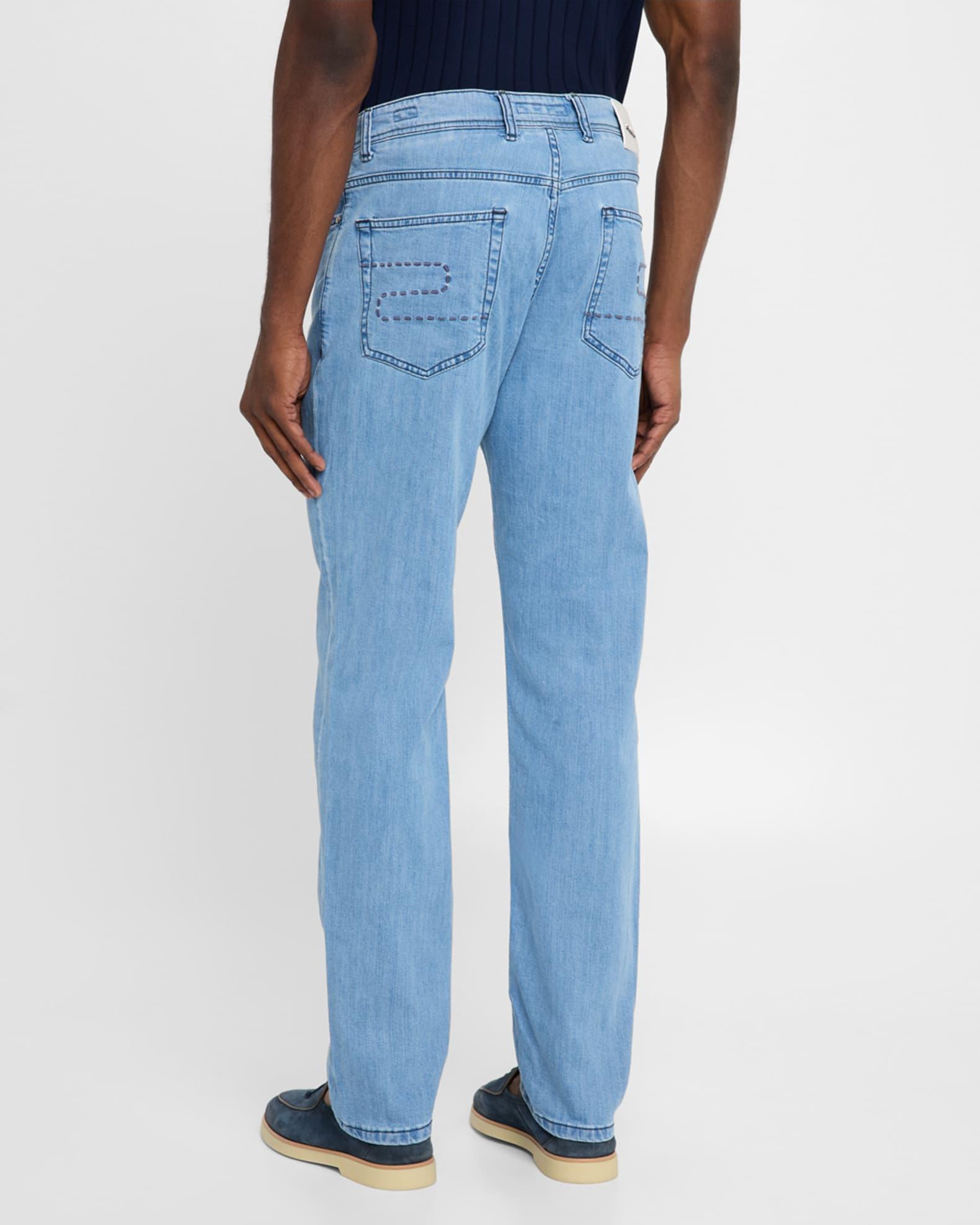 Men's Light-Wash Denim Jeans Product Image