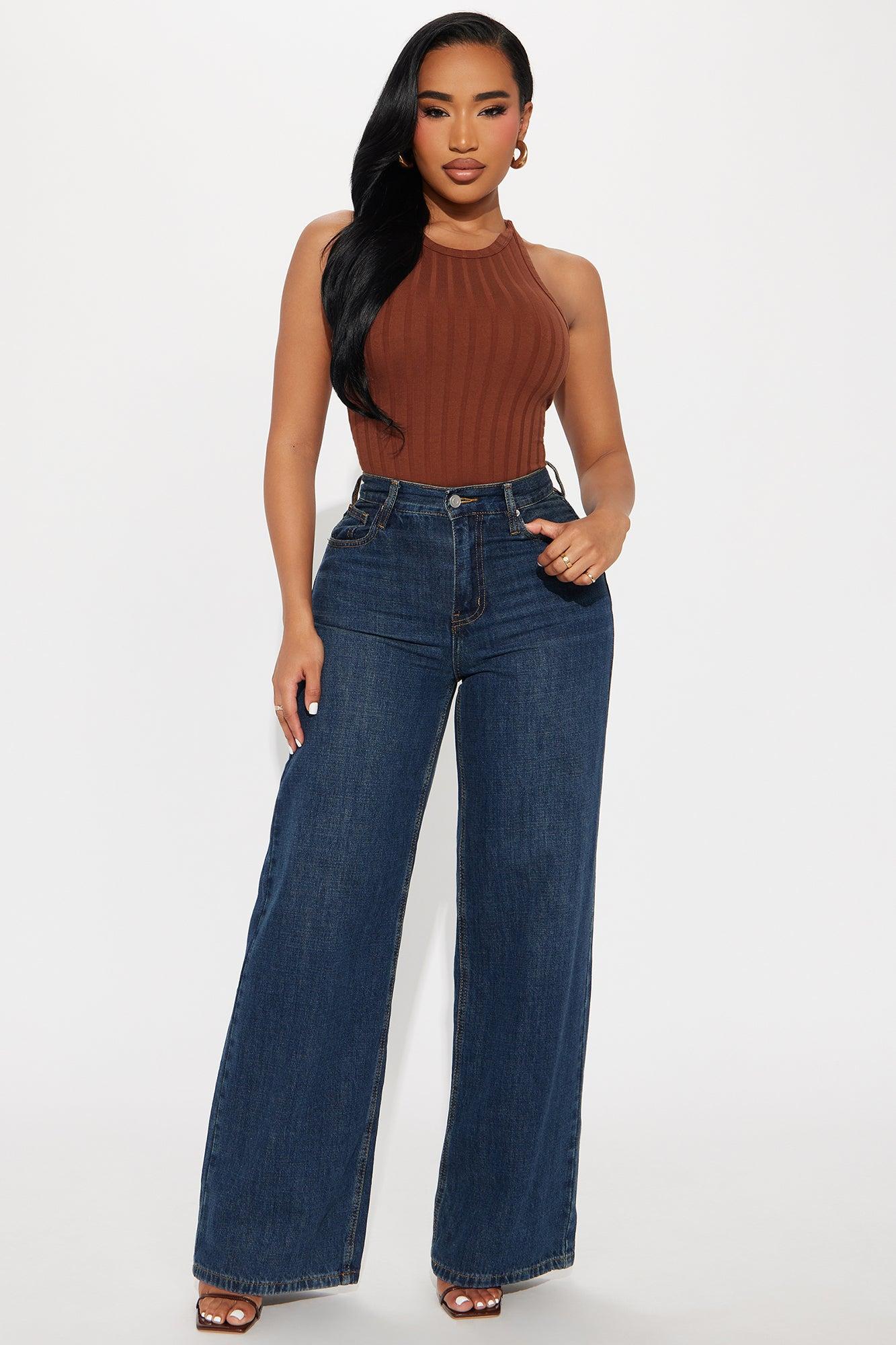 Chloe Ribbed Crew Neck Bodysuit - Chocolate Product Image