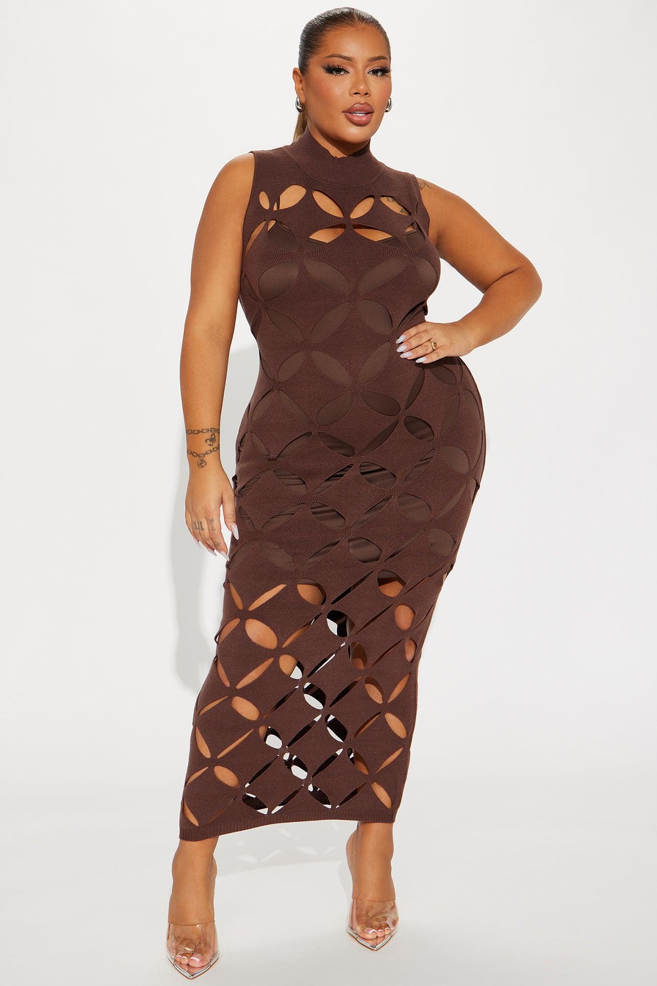 Rebecca Sweater Maxi Dress - Chocolate Product Image