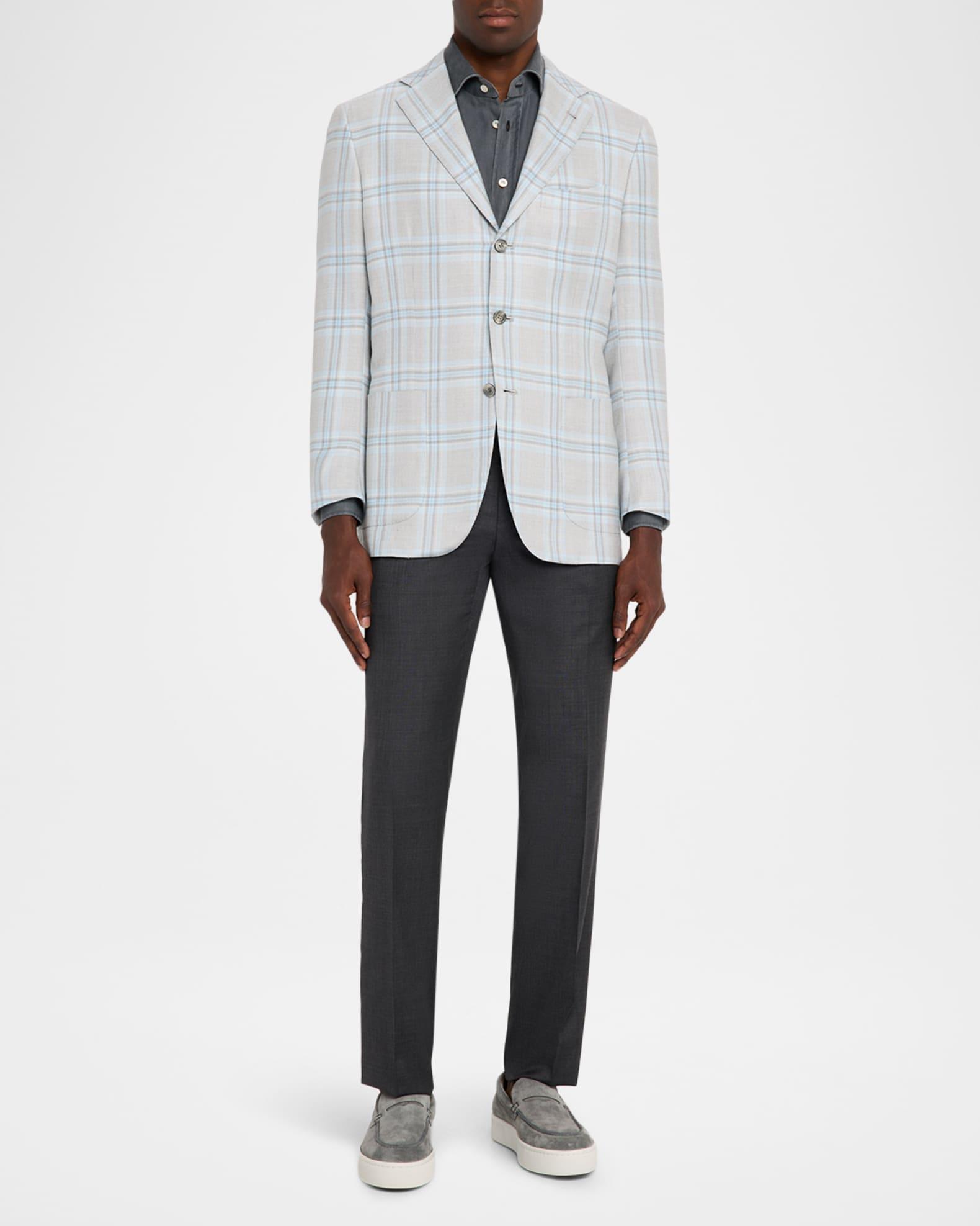 Men's Wool Twill Flat-Front Trousers Product Image