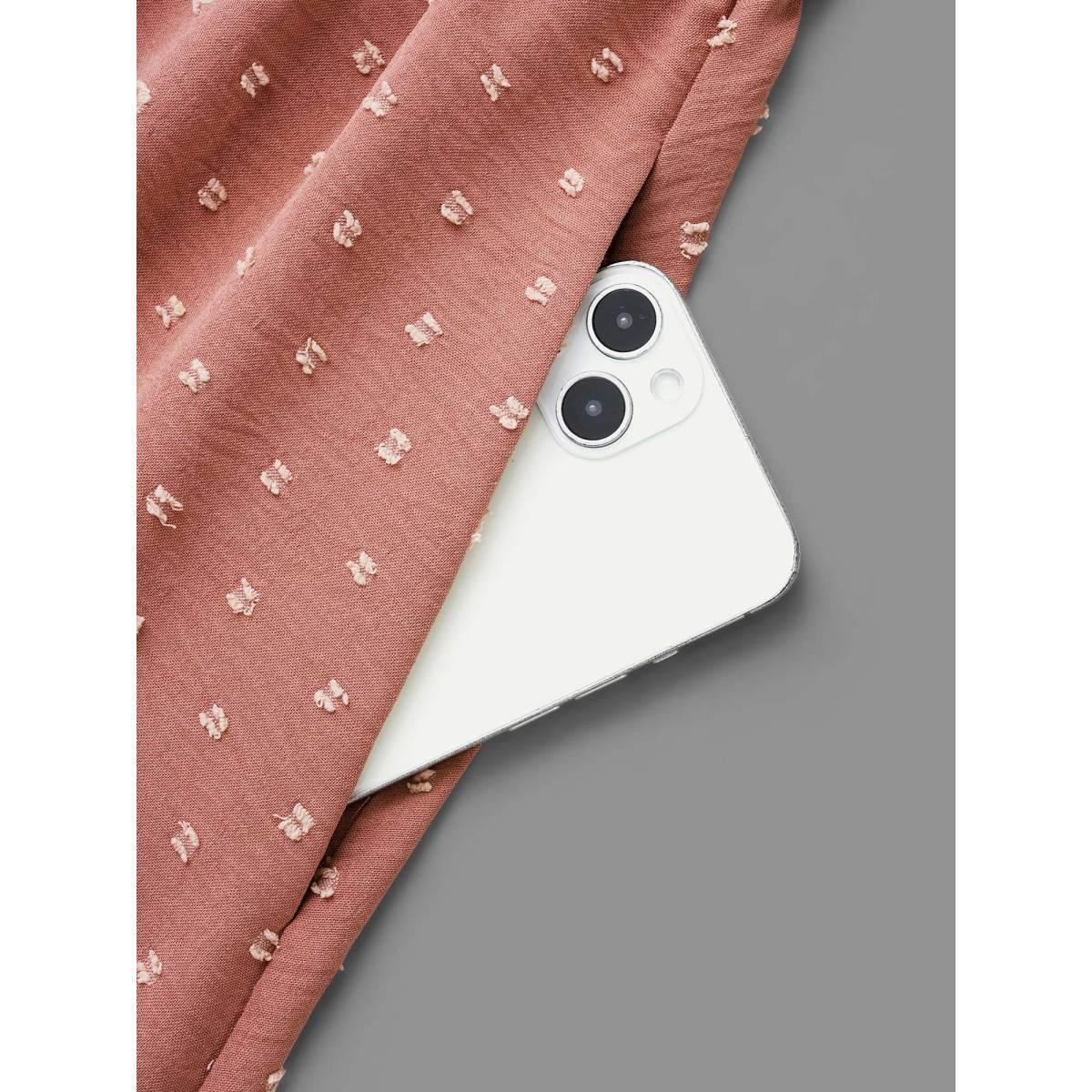 Plus Size Solid Texture Ruffles Shirred Gathered Dress DustyPink Women Elegant Texture V-neck Long Sleeve Curvy BloomChic 10/M Product Image