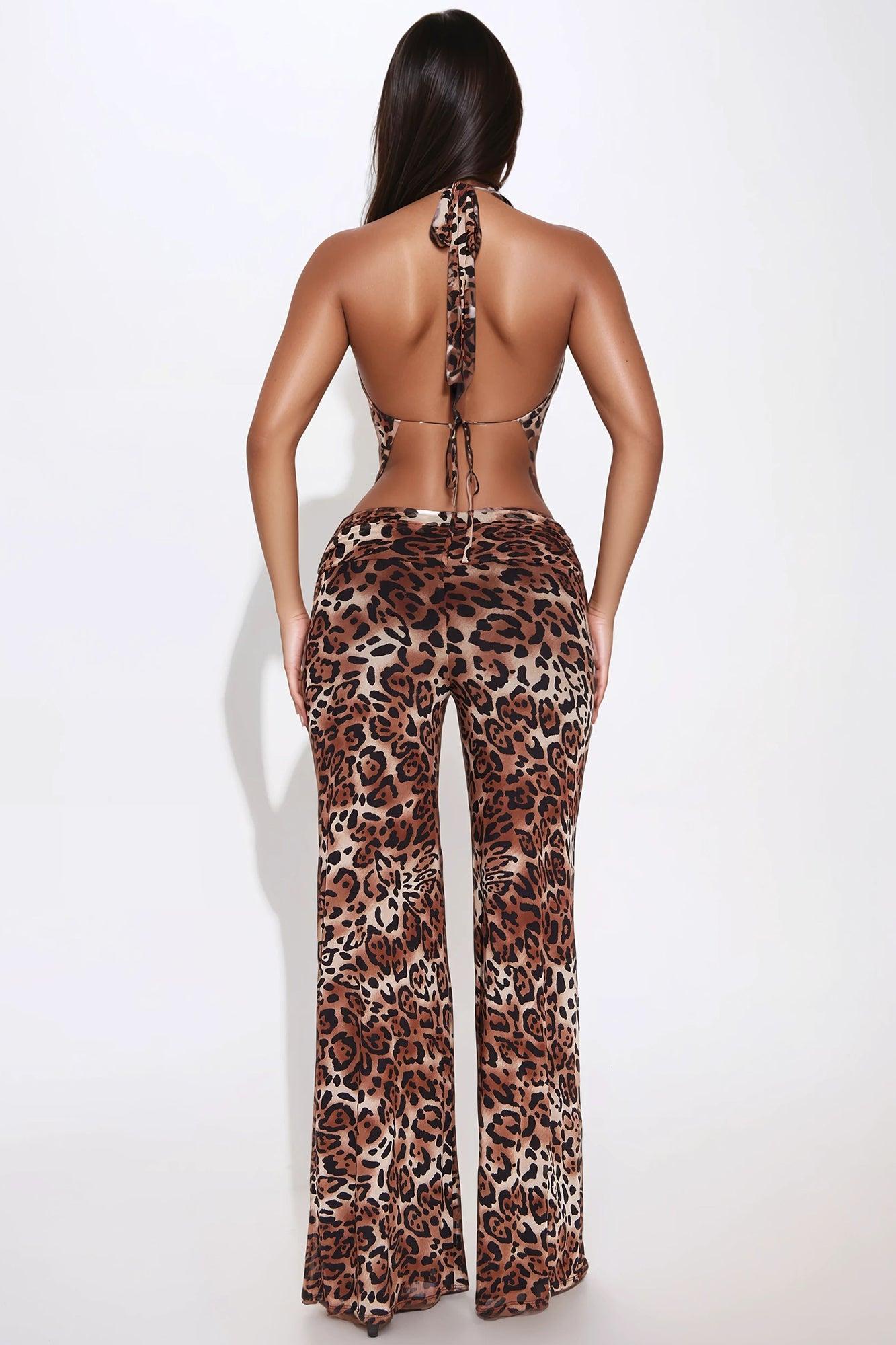 Jalena Leopard Print Mesh Jumpsuit - Leopard Product Image