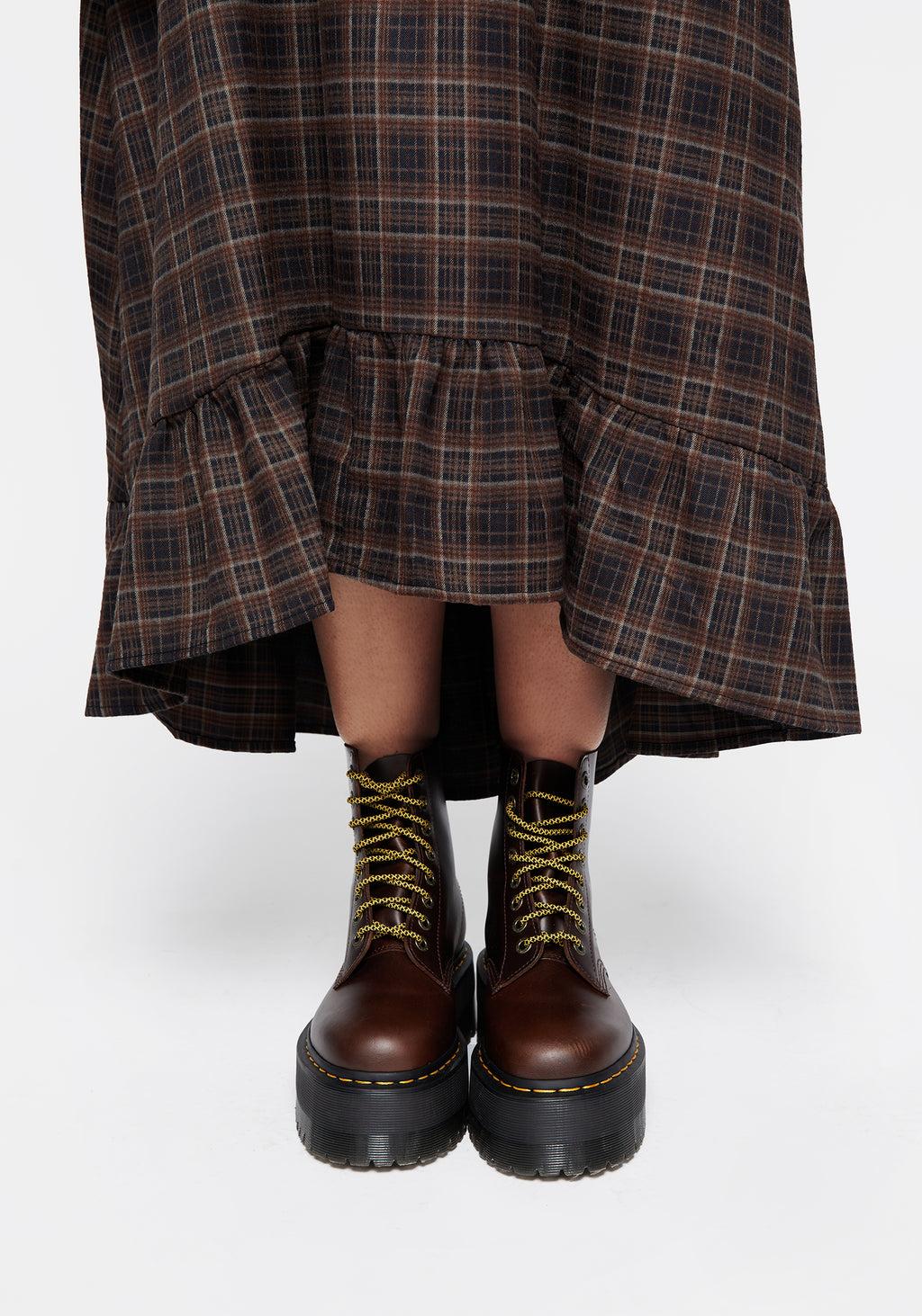 Embla Check Ruffle Maxi Skirt Product Image