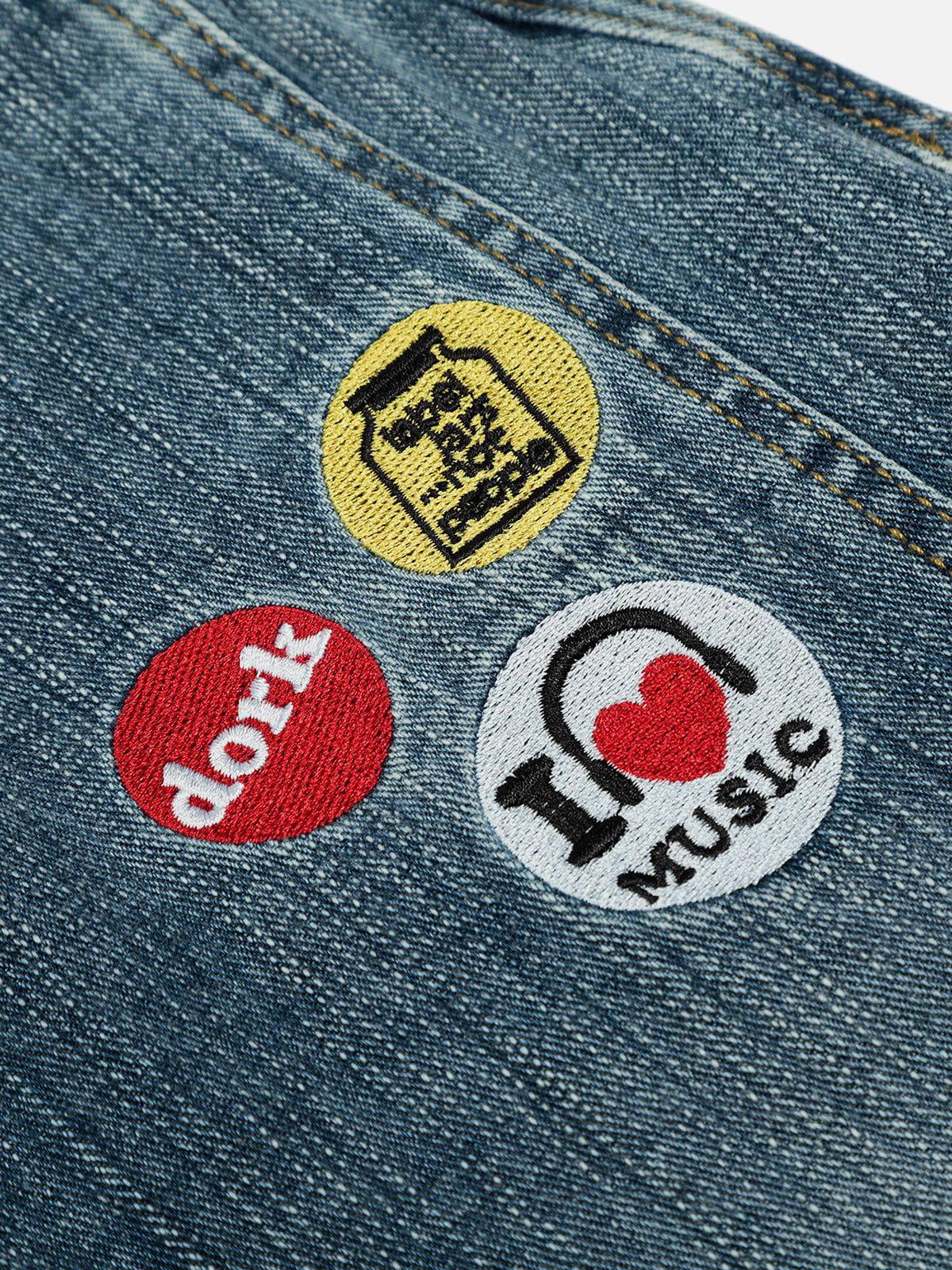 Aelfric Eden Embroidery Baggy Barrel Jeans Product Image