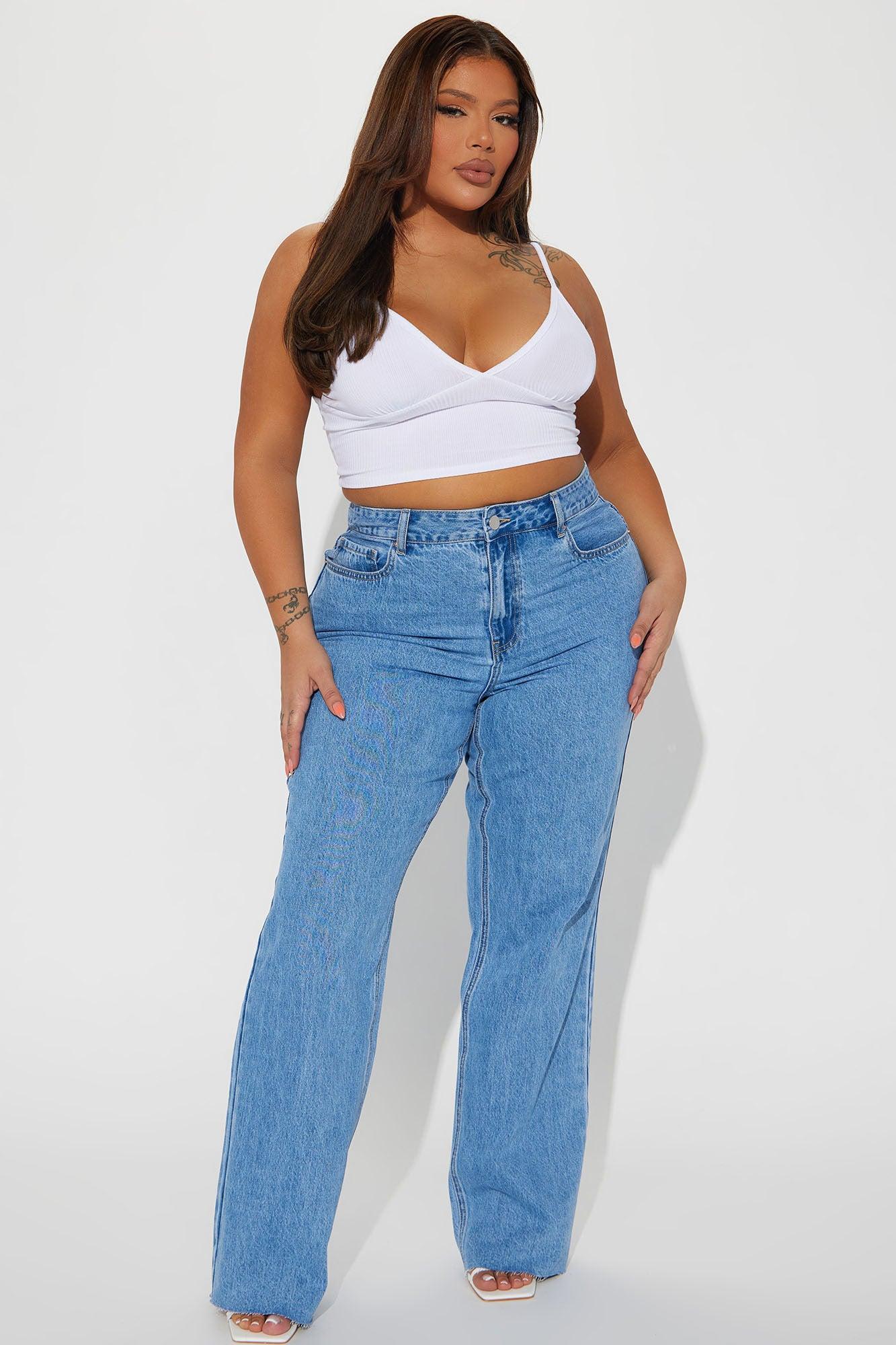 Winona 90's Wide Leg Jeans - Medium Blue Wash Product Image